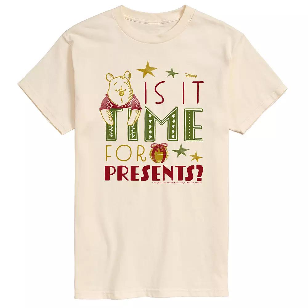 Disney's Winnie The Pooh Men's Is It Time For Presents Graphic Tee,  Product Image