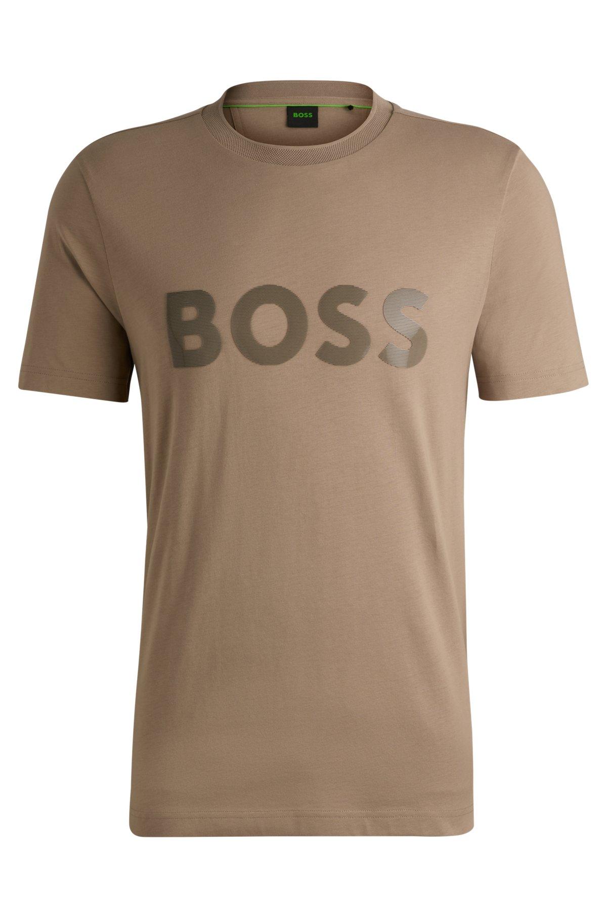 Cotton-jersey T-shirt with mirror-effect logo print Product Image