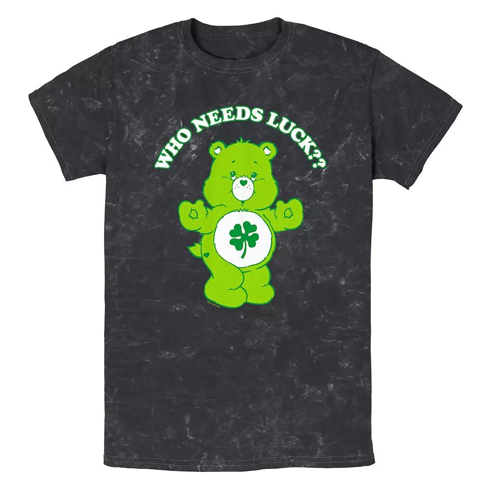 Men's Care Bears Who Needs Luck? Mineral Wash Graphic Tee,  Product Image