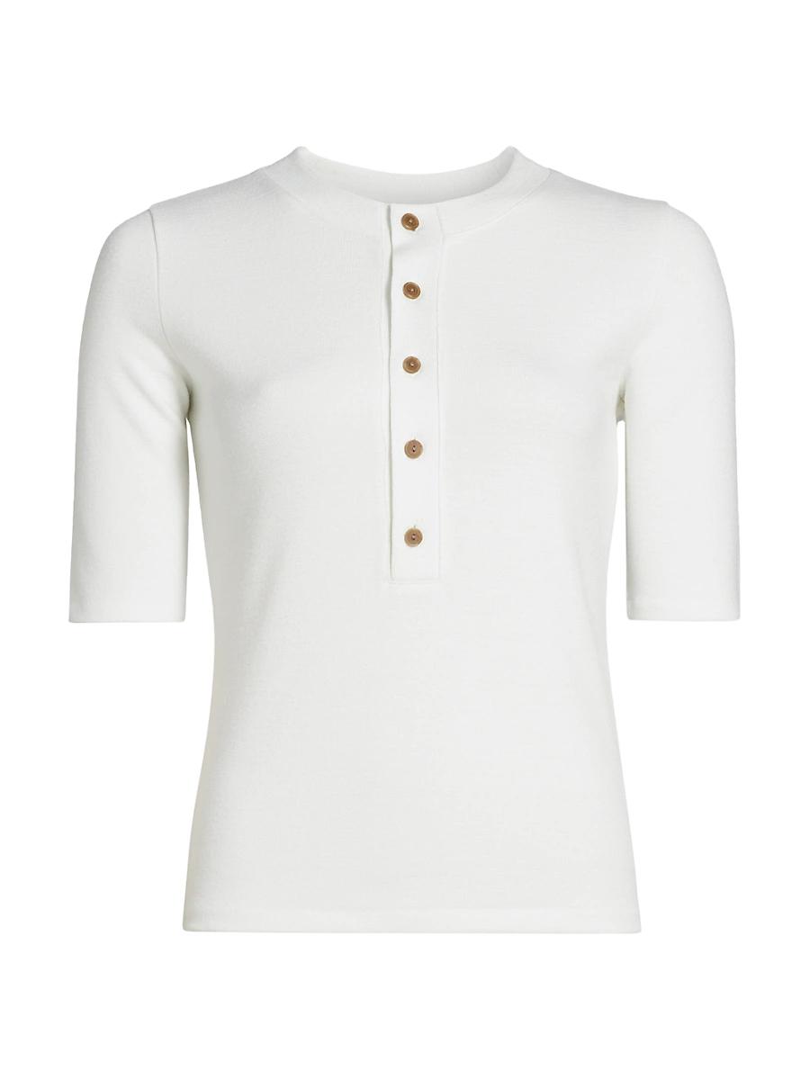 Jersey Elbow-Sleeve Henley Product Image