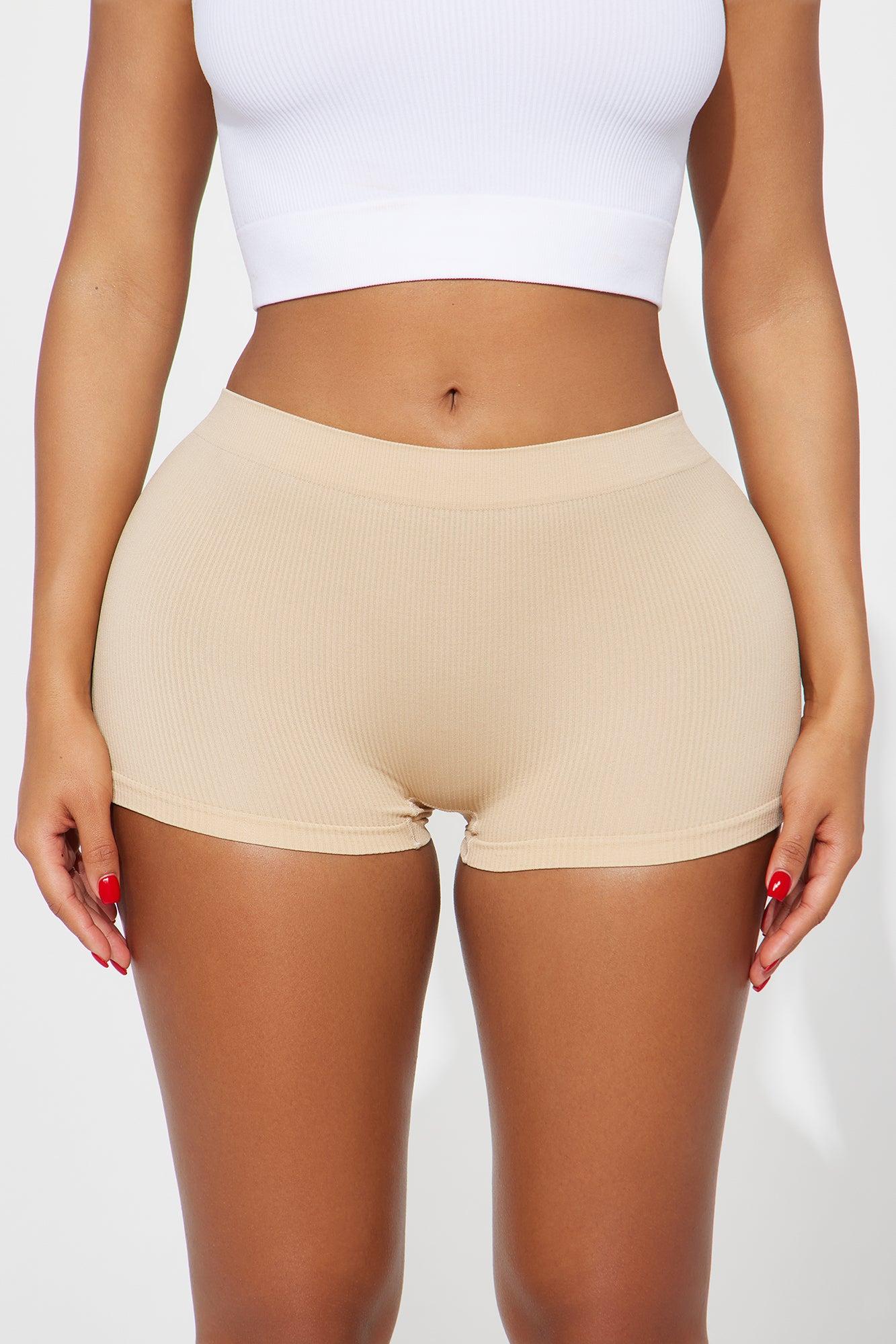 Me And You Seamless Ribbed Boyshort Panty - Tan Product Image