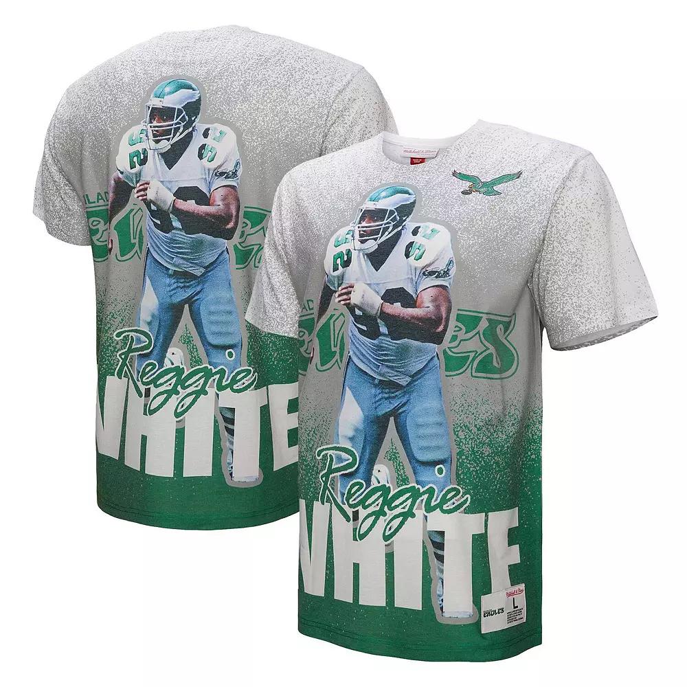 Men's Mitchell & Ness Reggie White Gray Philadelphia Eagles Burst Retired Player T-Shirt, Size: Large, Grey Product Image