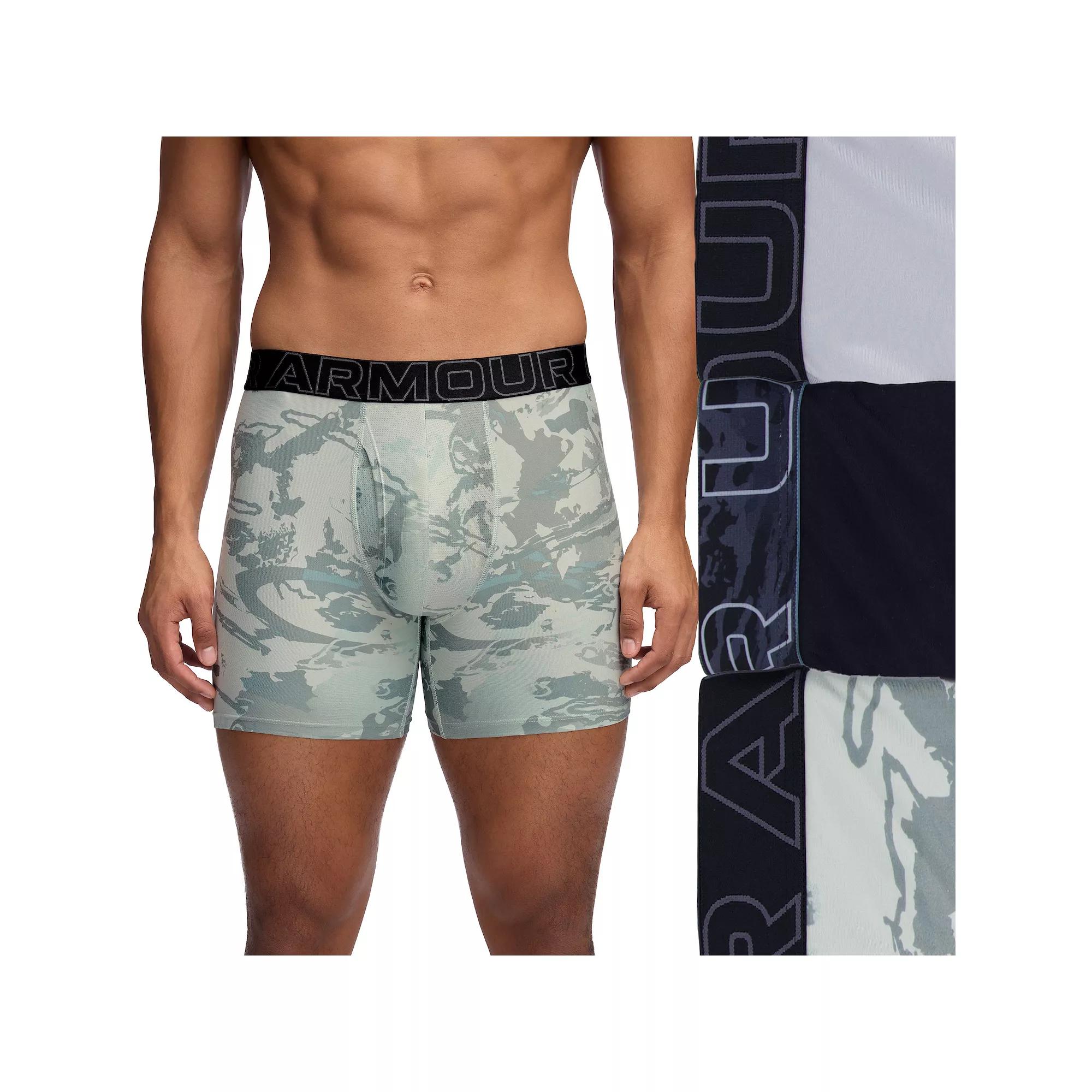 Men's Under Armour 3-pack Performance Tech Printed 6-in. Boxer Briefs,  Product Image
