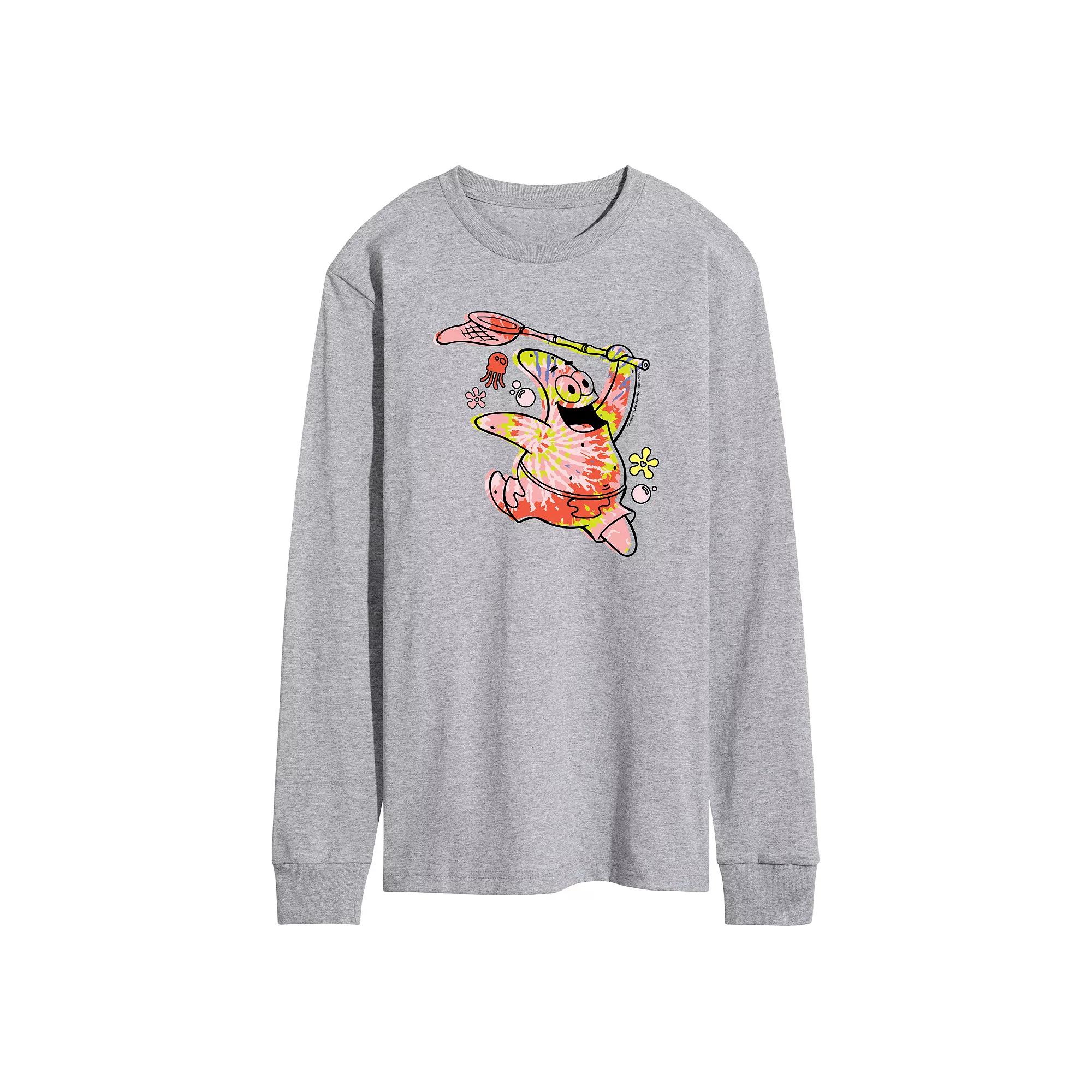 Men's SpongeBob SquarePants Tie Dye Patrick Long Sleeve Graphic Tee,  Product Image