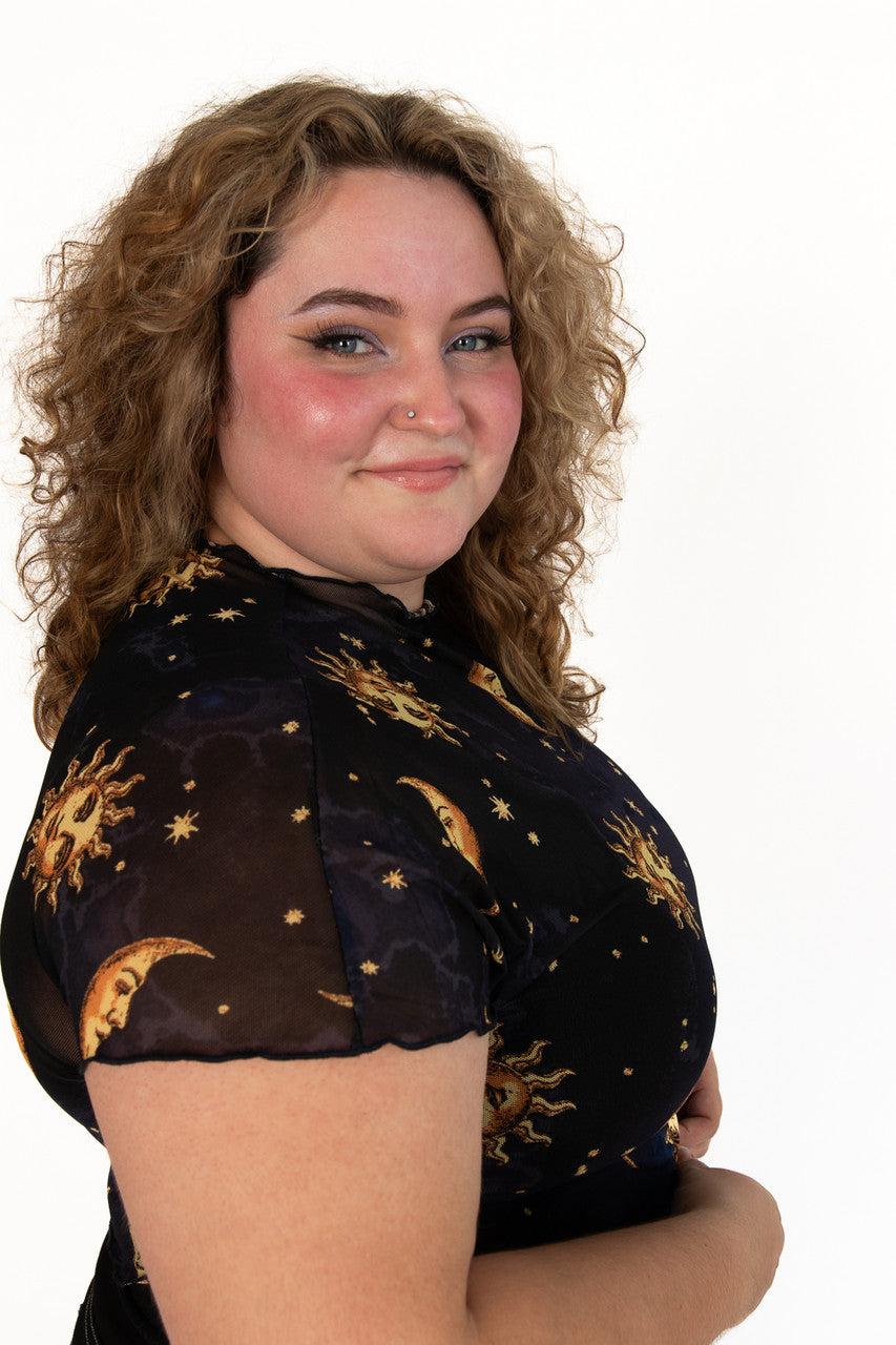 Extended Sizes Celestial Mesh Tee Product Image