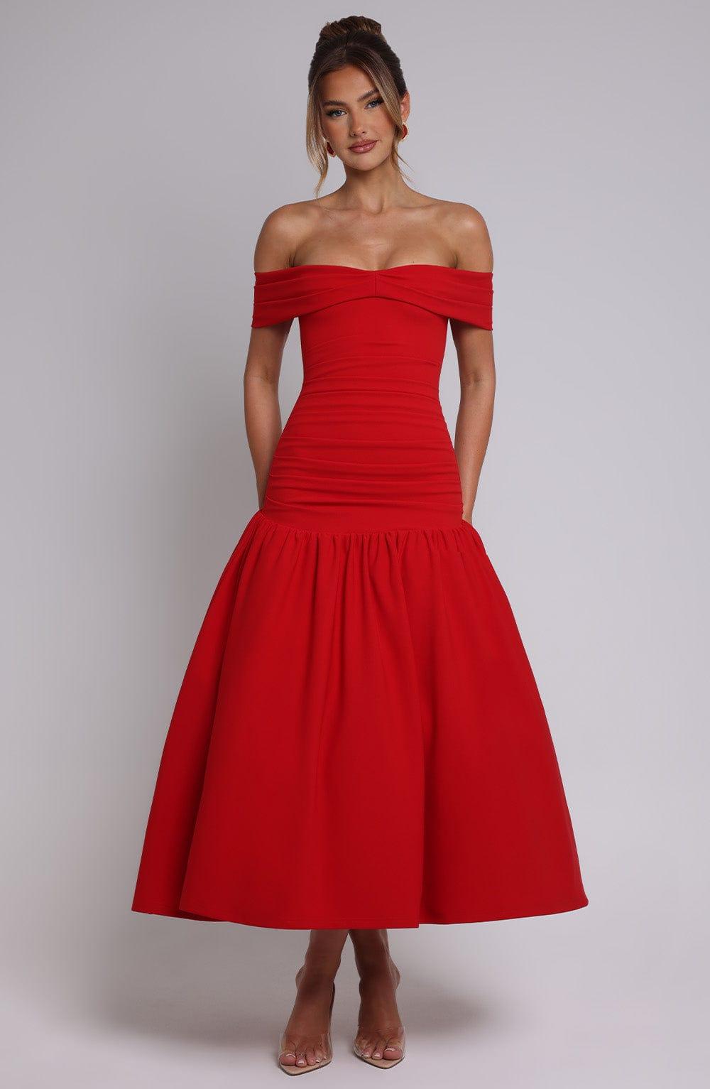 Wilhelmina Midaxi Dress - Red Product Image