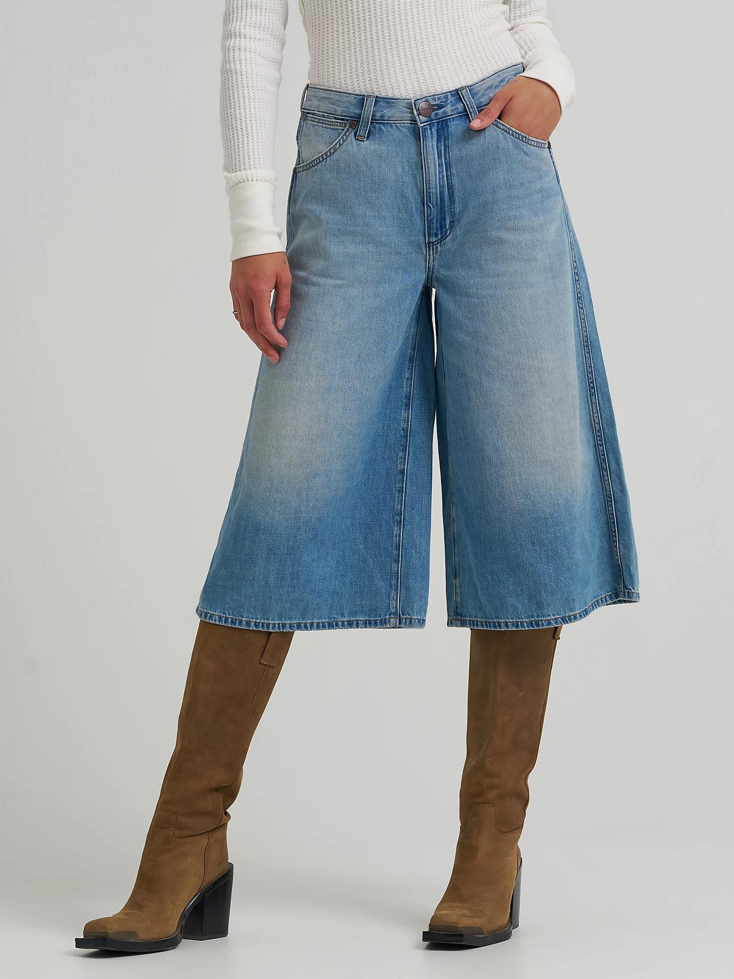 Women's Denim Culotte in Shimmerstone Product Image
