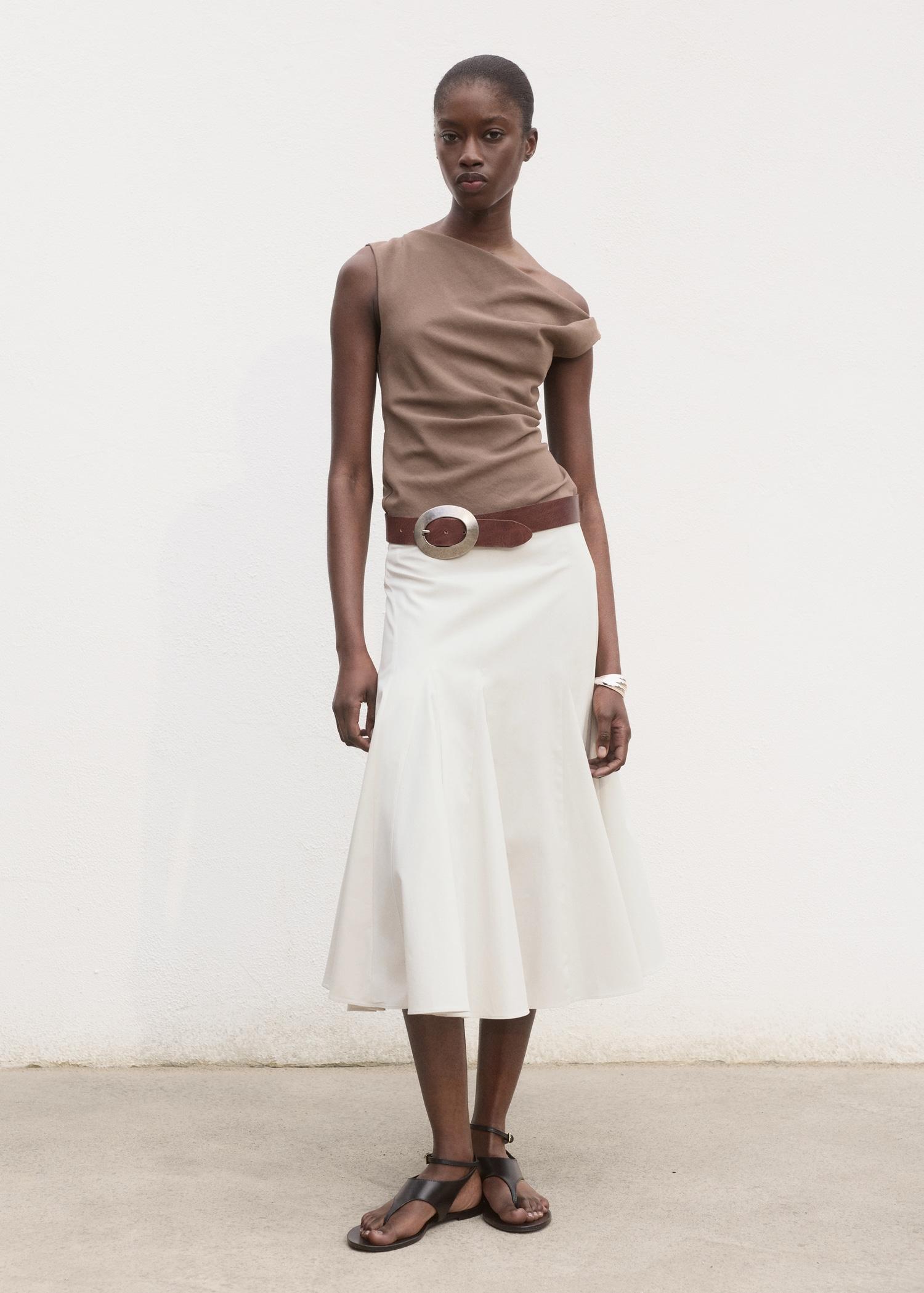 Pleated midi-skirt - Women | MANGO USA Product Image