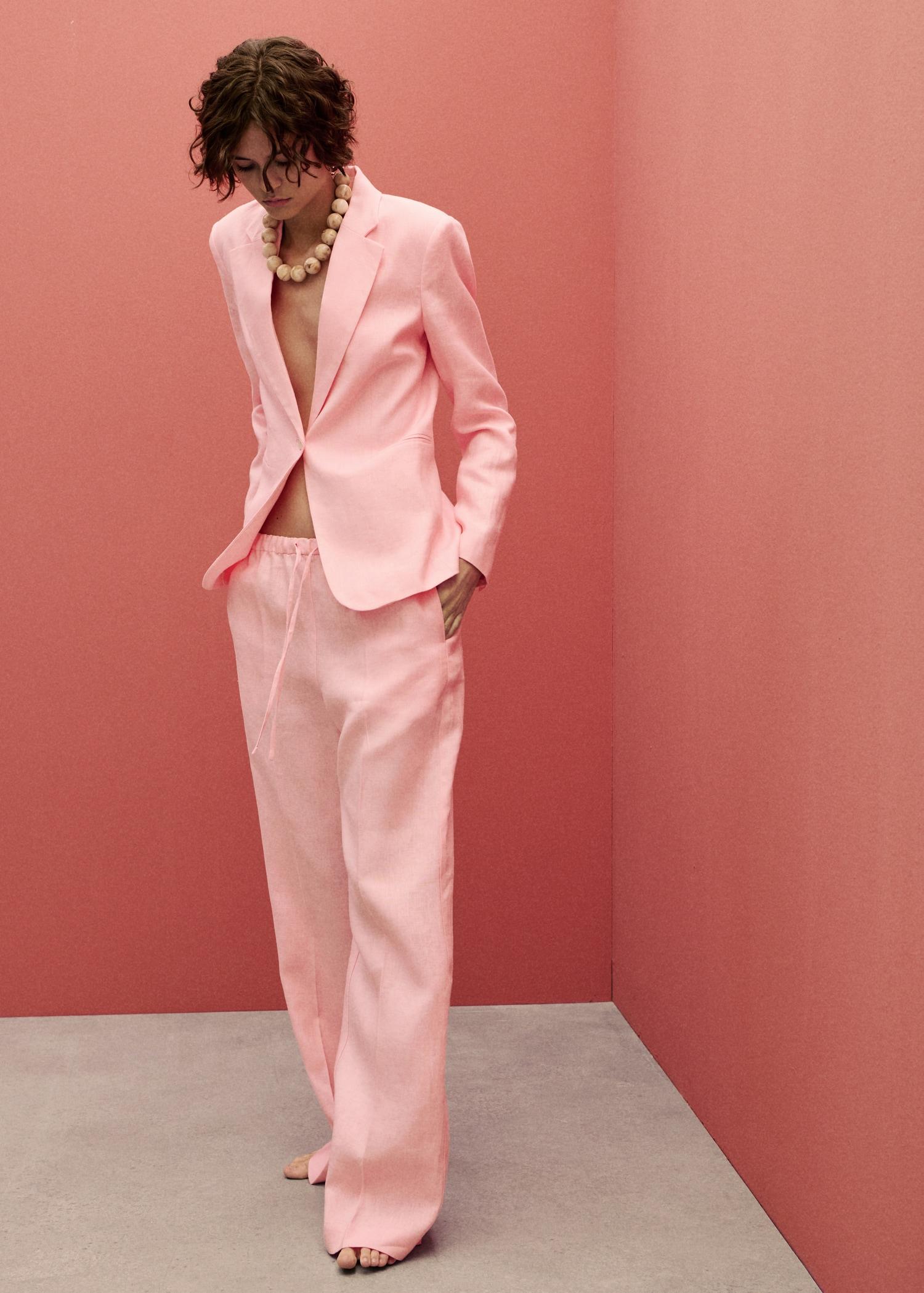 Linen suit blazer - Women | MANGO USA Product Image