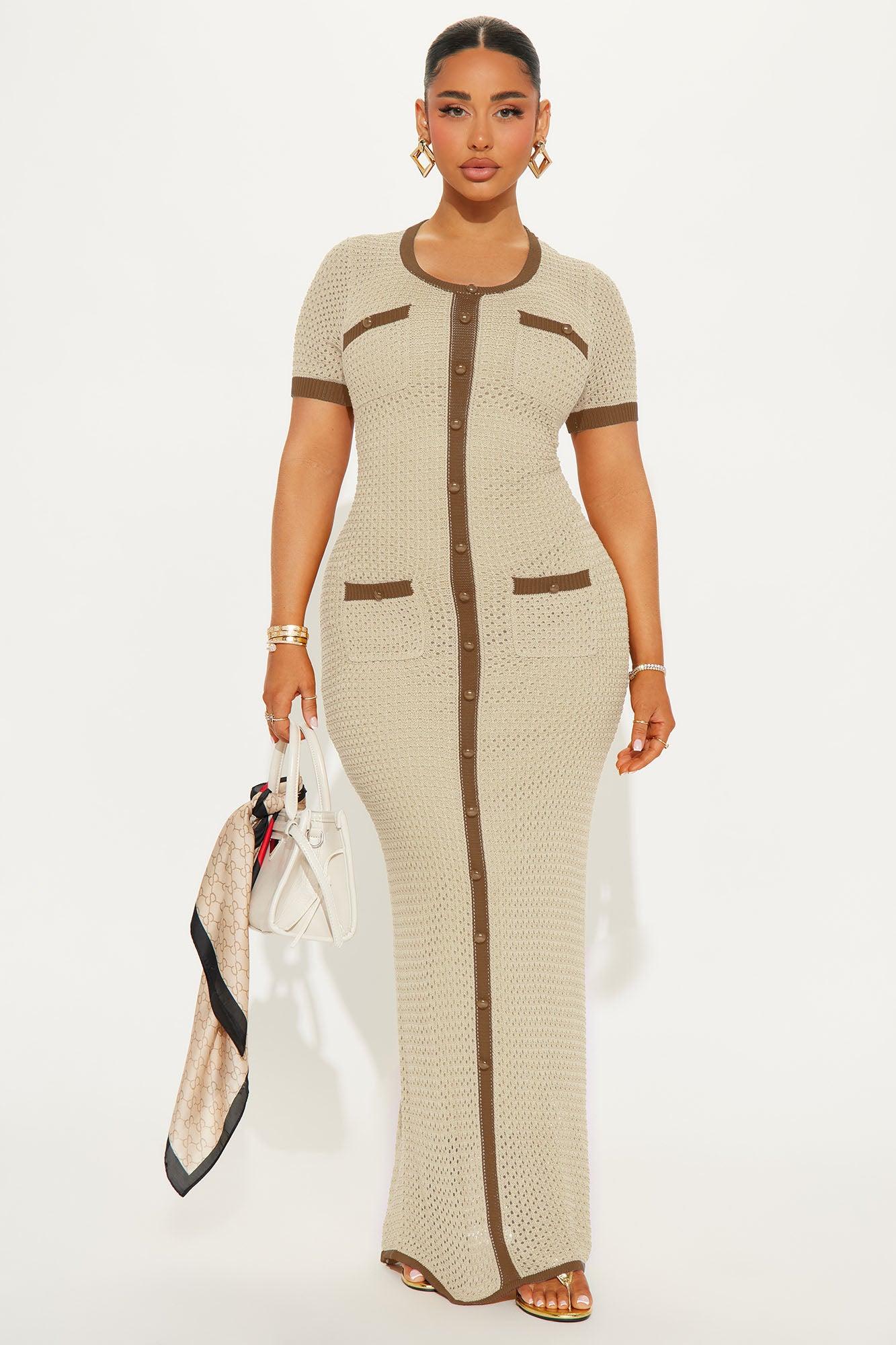 Elena Crochet Maxi Dress - Cream Product Image