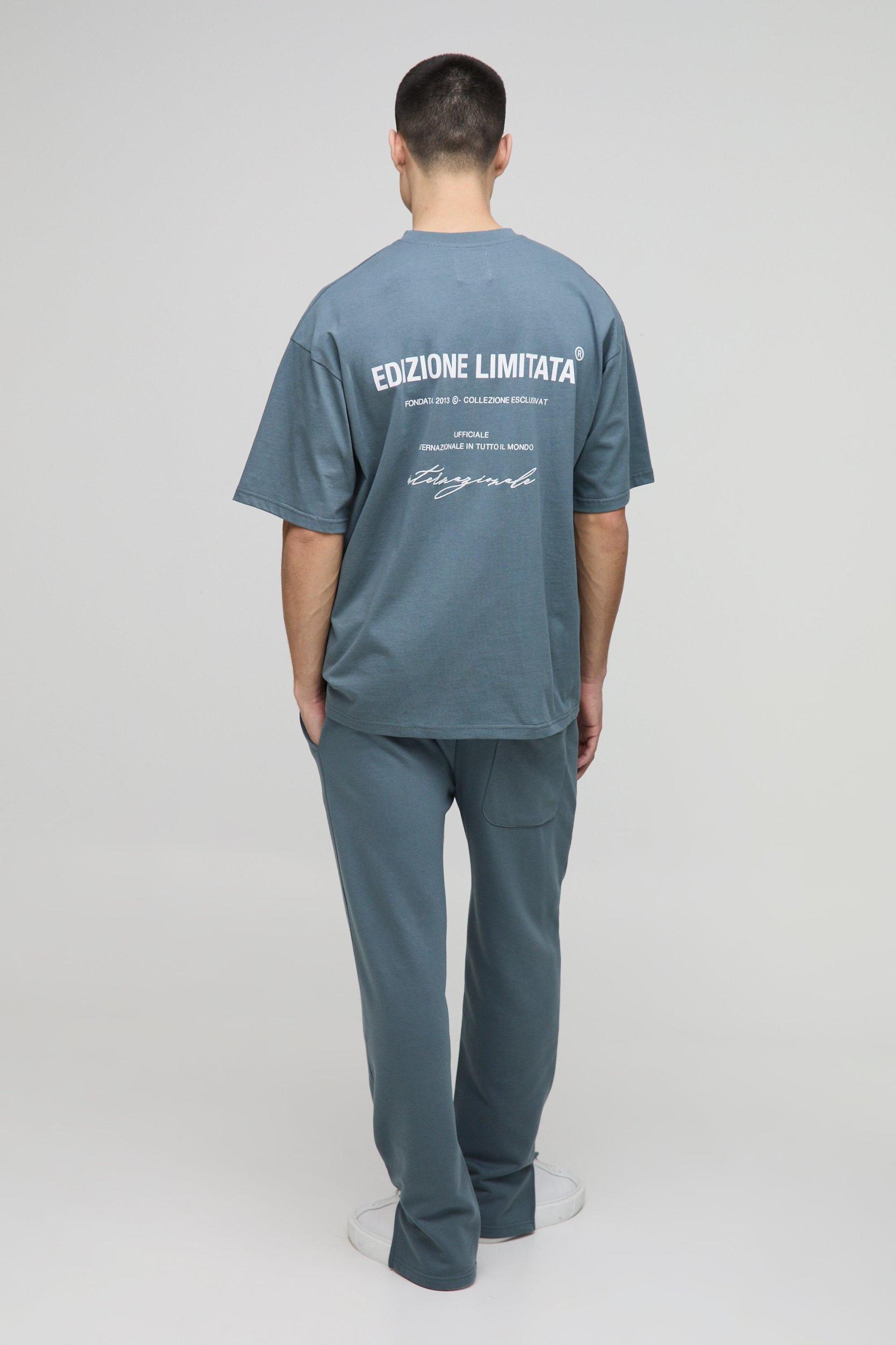 Relaxed Edizione Heavyweight Pintuck Split Hem Sweatpants | boohooMAN USA Product Image