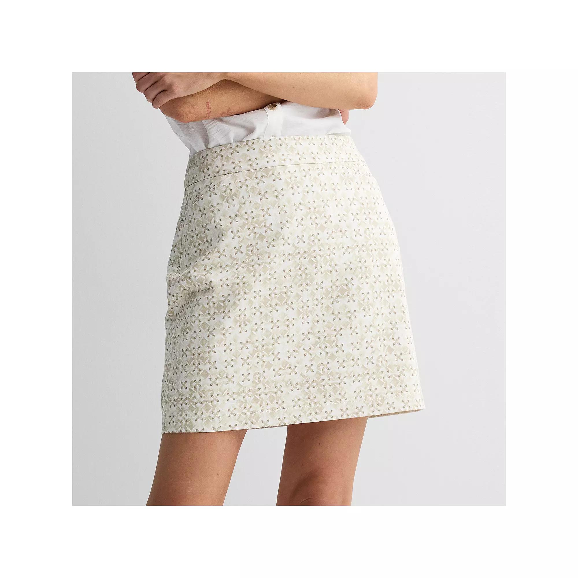 Women's Croft & Barrow® Effortless Stretch Skort, Size: 6, Deep Brown Geo Product Image