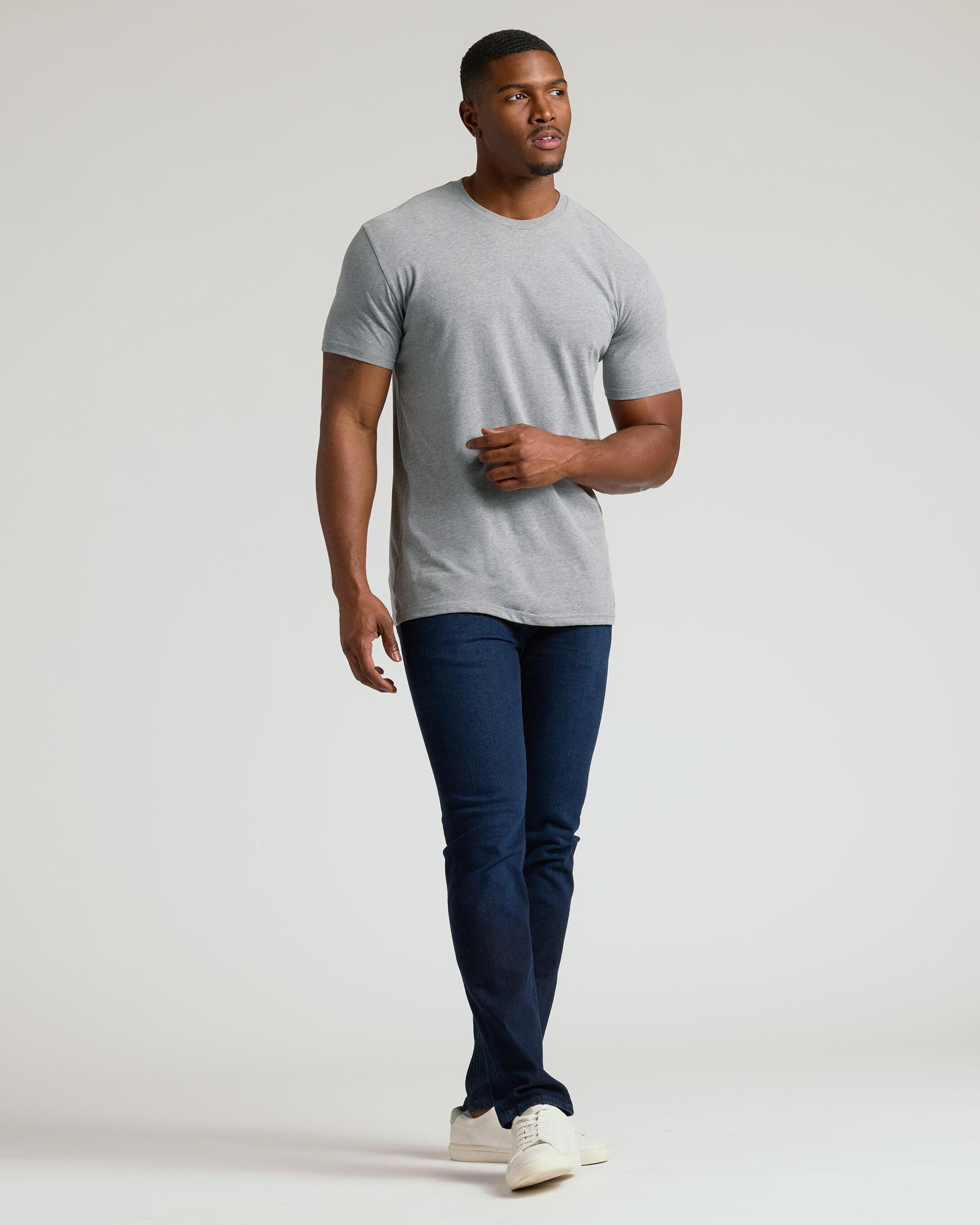 Heather Gray Tall Straight Hem Crew Neck T-Shirt Product Image
