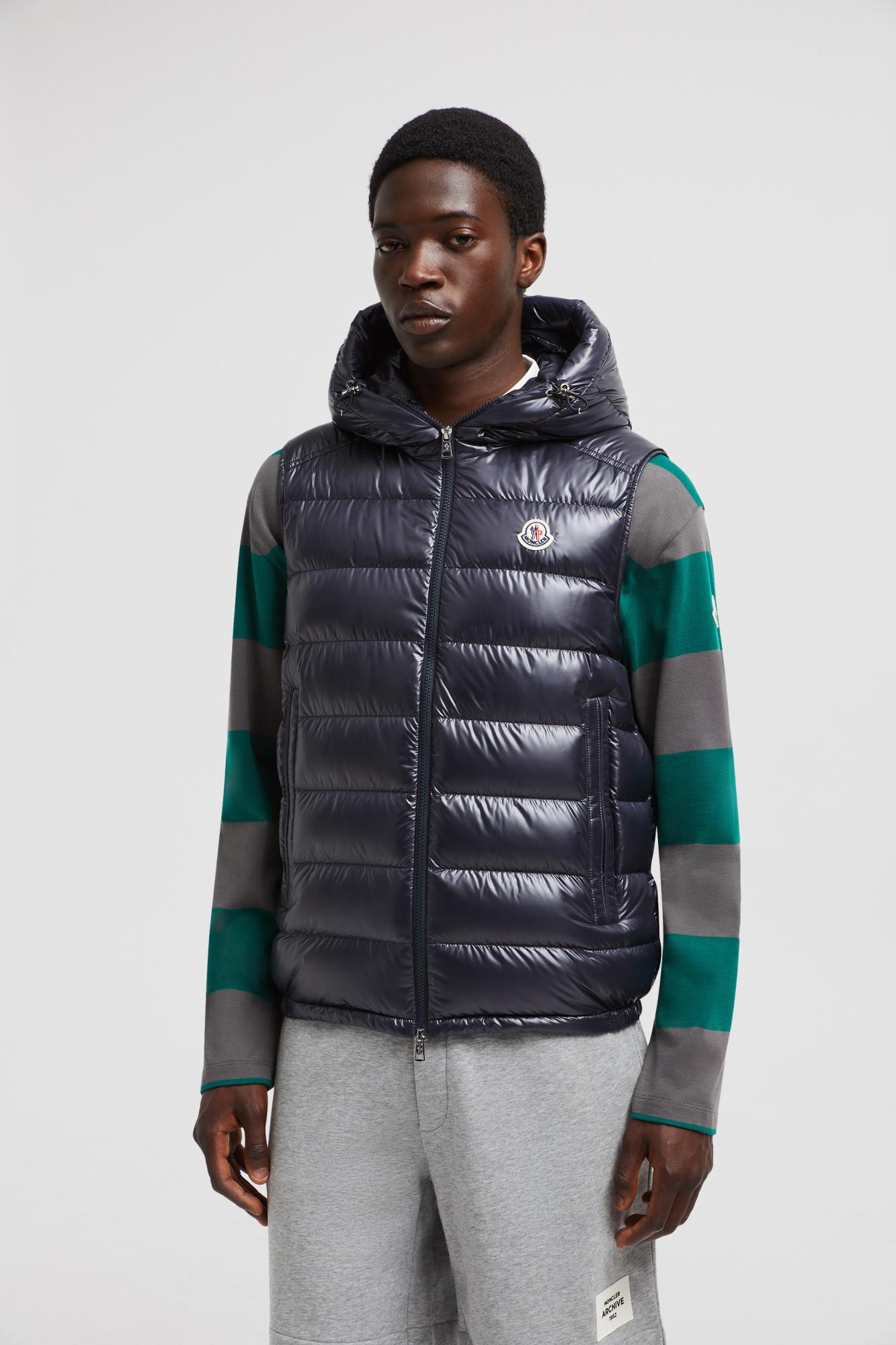 MONCLER High Collar Puffer Quilted Sleeveless Jacket In Black Product Image