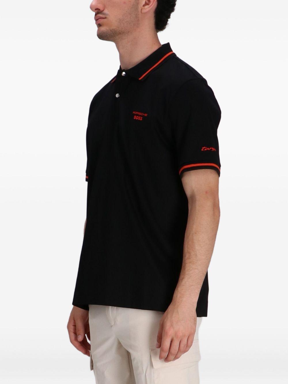 contrasting-trim polo shirt Product Image
