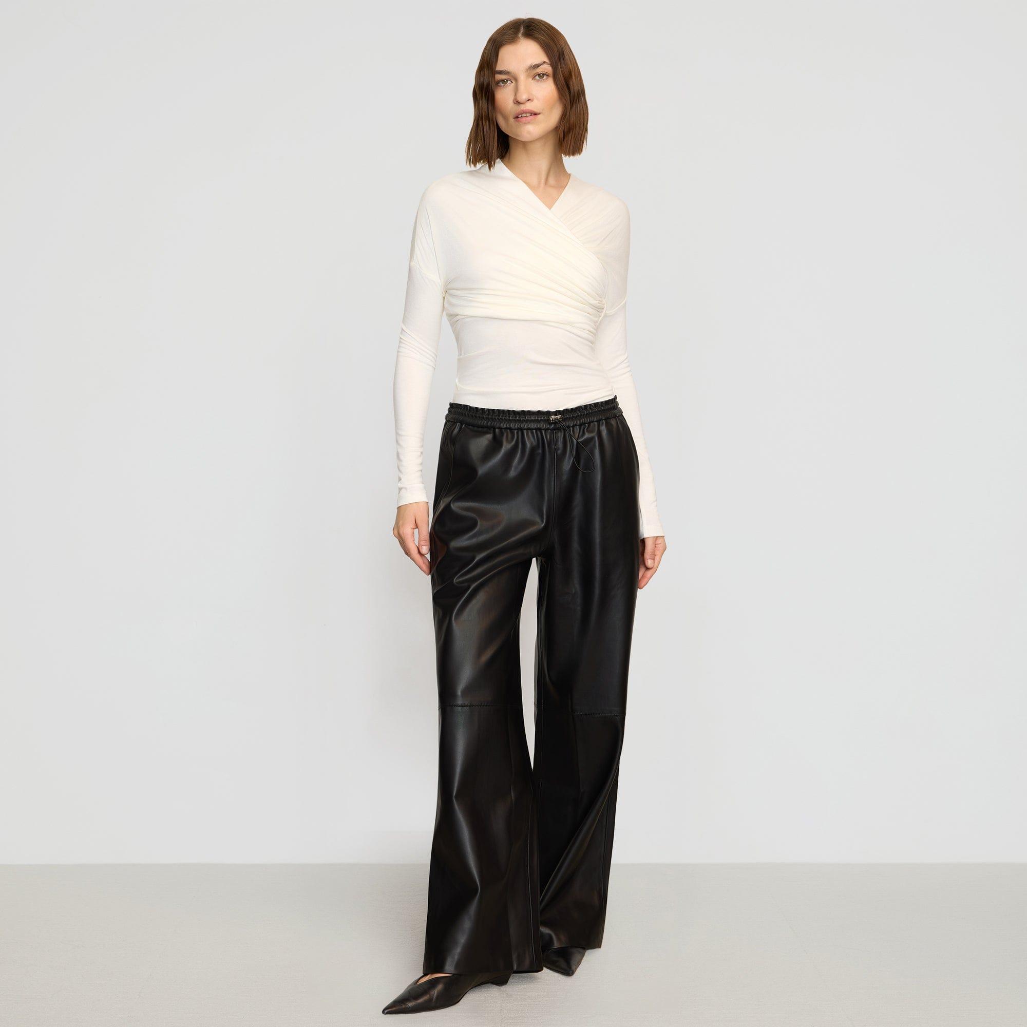 Lianne Drawstring Vegan Leather Pant Product Image