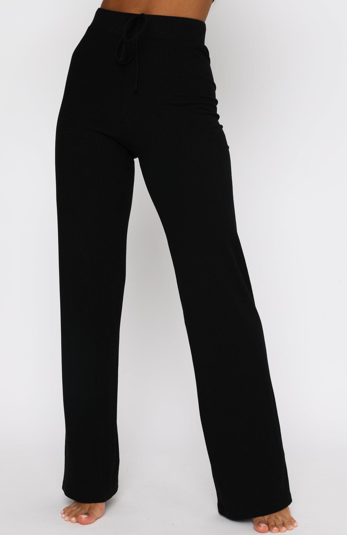 Adore You Ribbed Pants Black Product Image