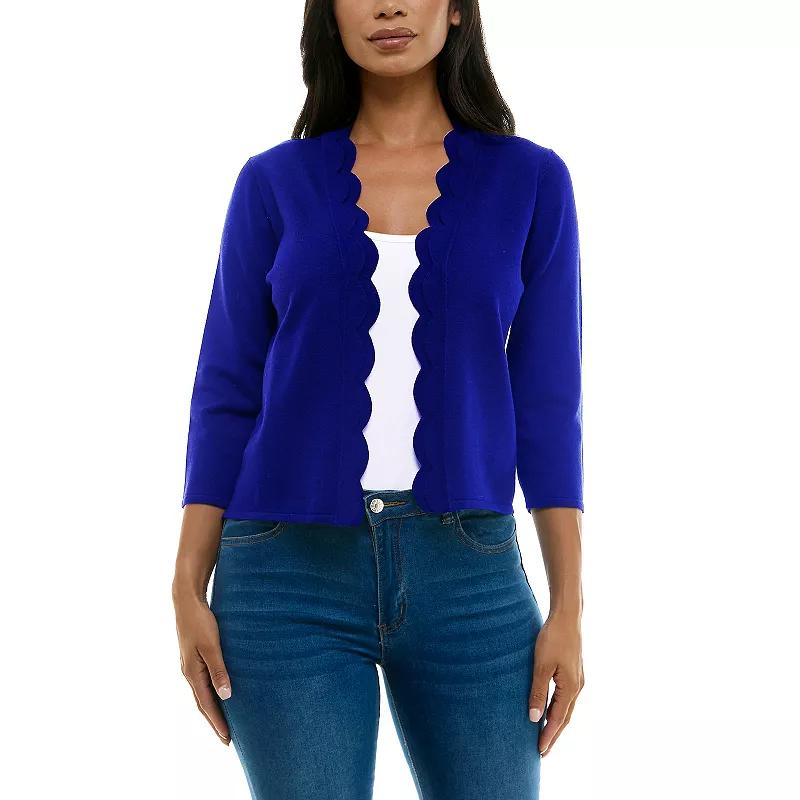Women's Nina Leonard Scallop Hem Bolero Cardigan,  Product Image