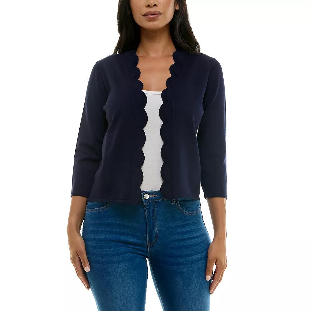 Women's Nina Leonard Scallop Hem Bolero Cardigan,  Product Image