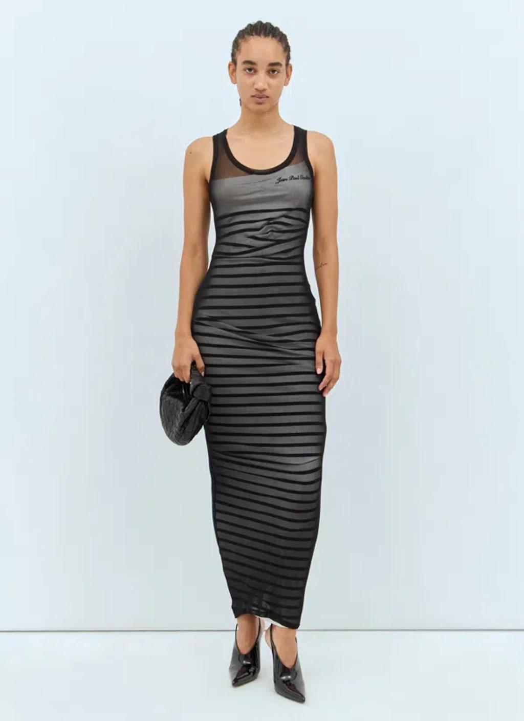 Black & Navy 'The Bi-Material Marinière' Maxi Dress Product Image