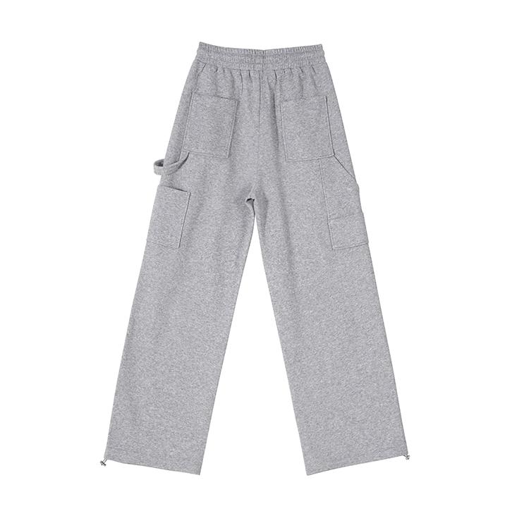 RT No. 11079 GRAY BUTTON-UP HOODIE & WIDE SWEATPANTS Product Image