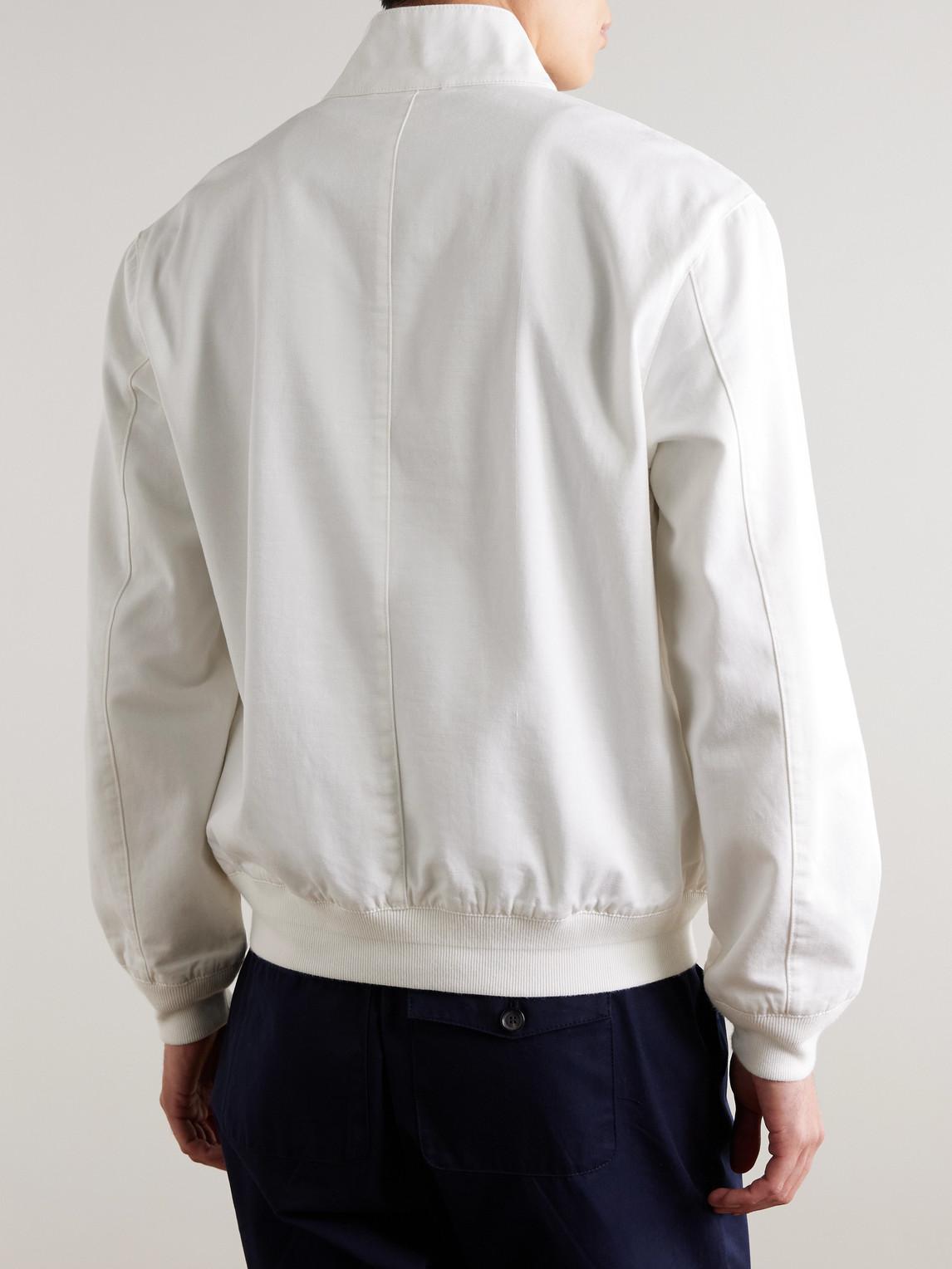 POLO RALPH LAUREN Logo-embroidered Cotton-twill Bomber Jacket In White Product Image
