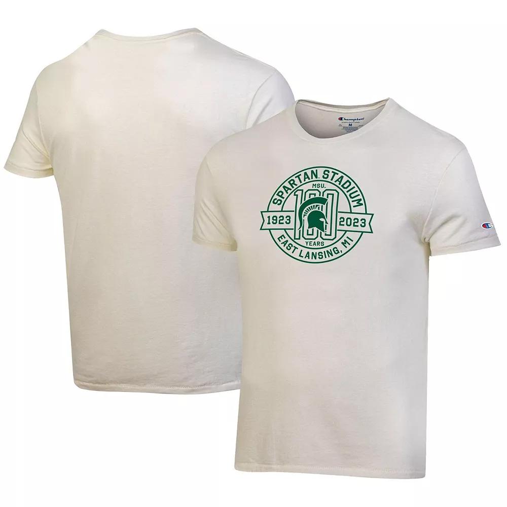 Men's Champion White Michigan State Spartans 100th Anniversary Spartan Stadium T-Shirt,  Product Image