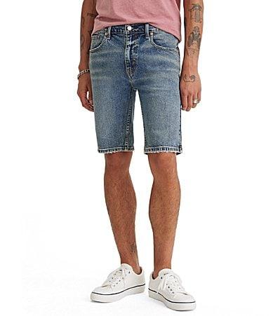 Levi's® 412 Slim Fit 9#double; Inseam Raw Hem Denim Shorts Product Image