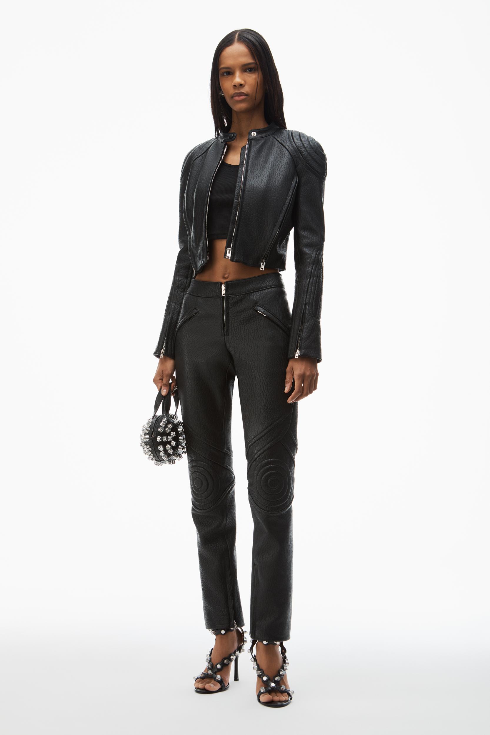 Moto Slim-leg Trouser In Lambskin Leather Product Image