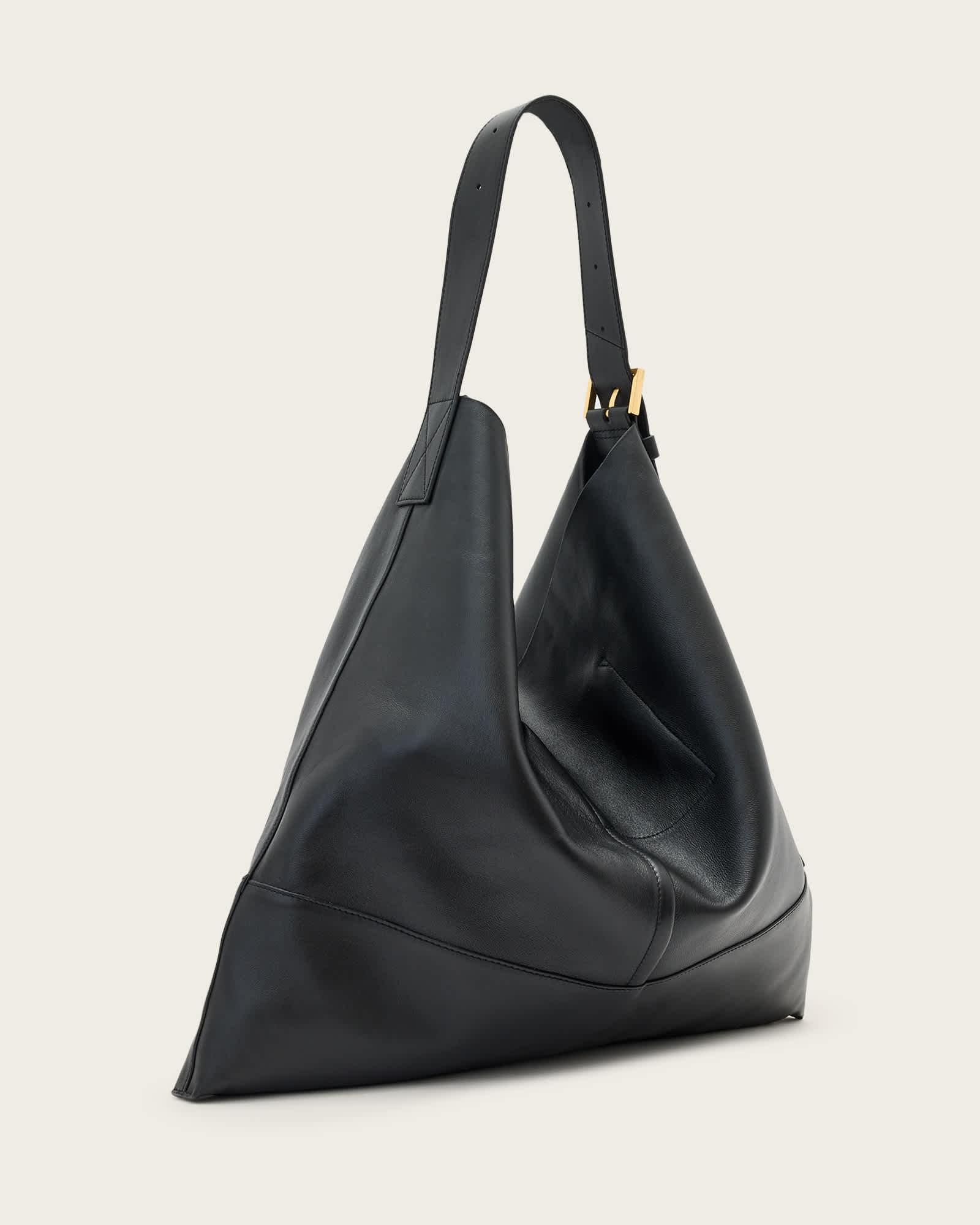 Asha Leather Shoulder Bag Black | ALLSAINTS US Product Image