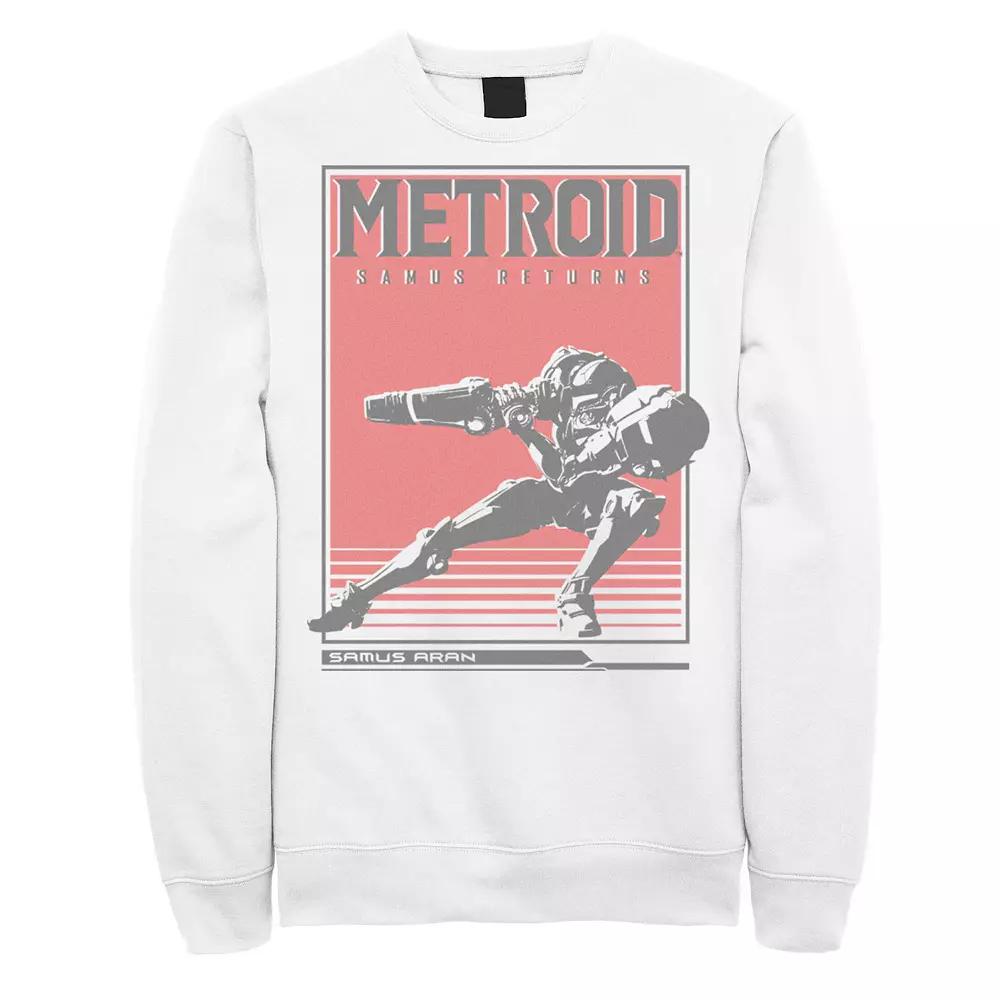 Men's Nintendo Metroid Samus Returns Side Pose Graphic Fleece Pullover,  Product Image