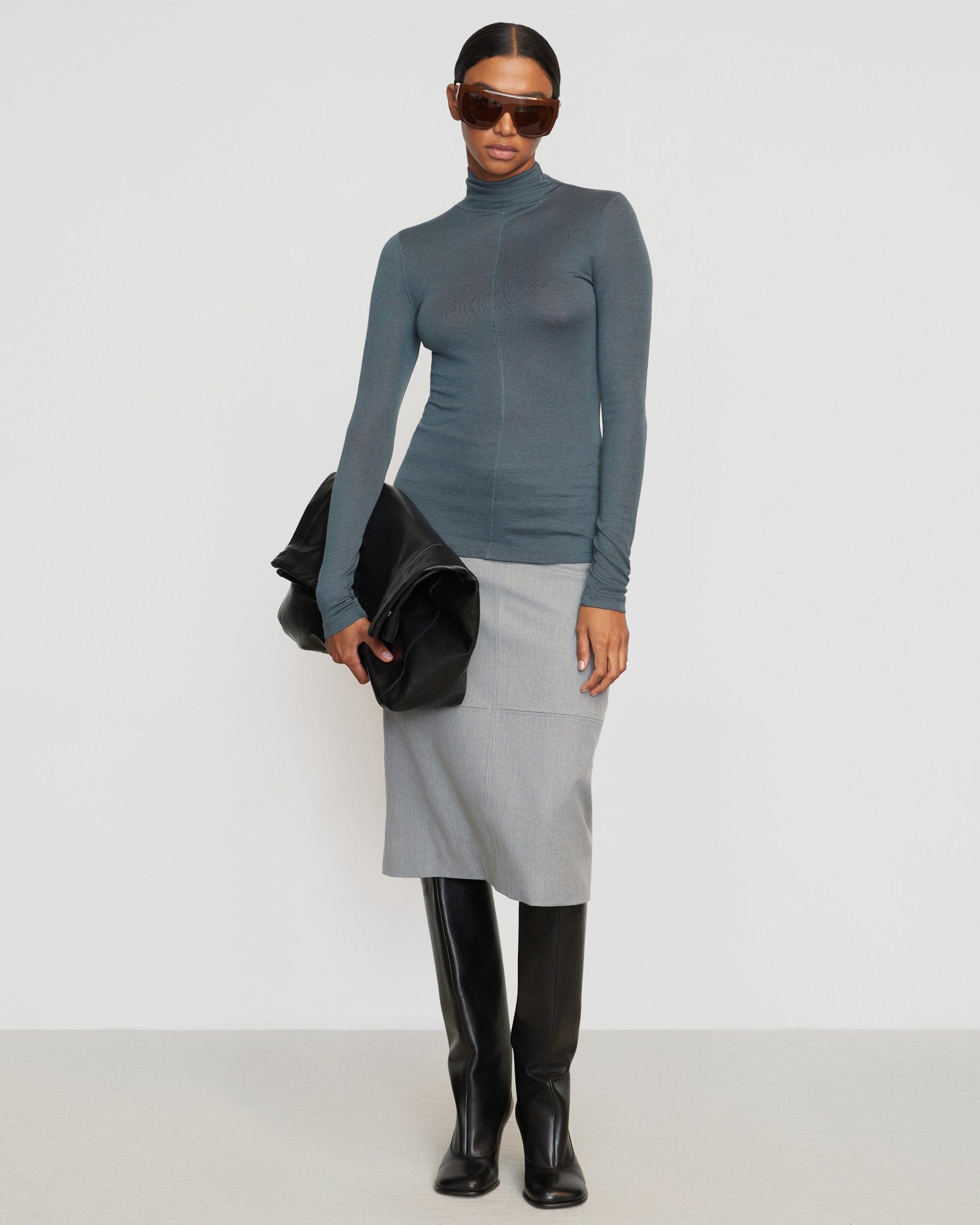 Michi Seam-Detail Tencel-Wool Semi-Sheer Tee Product Image