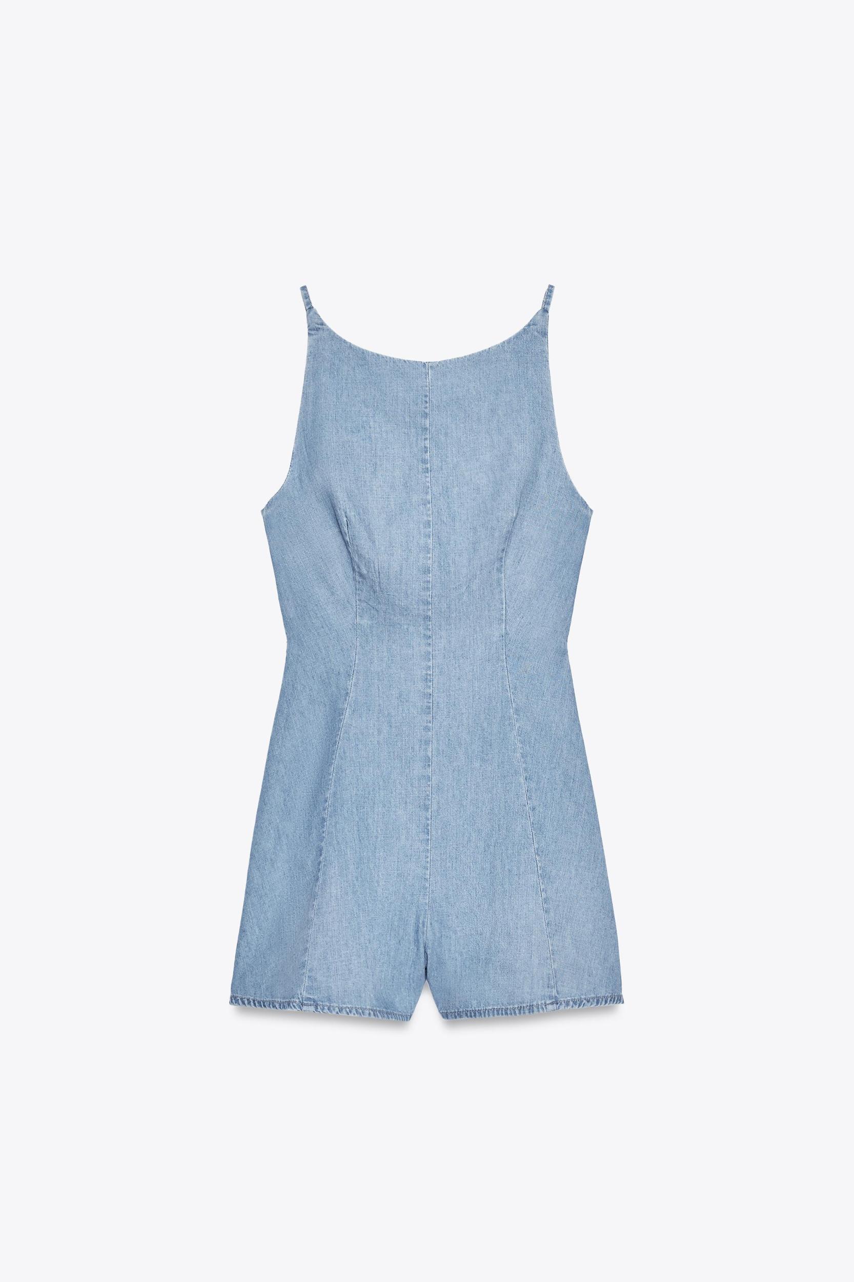 TRF DENIM SHORT JUMPSUIT Product Image