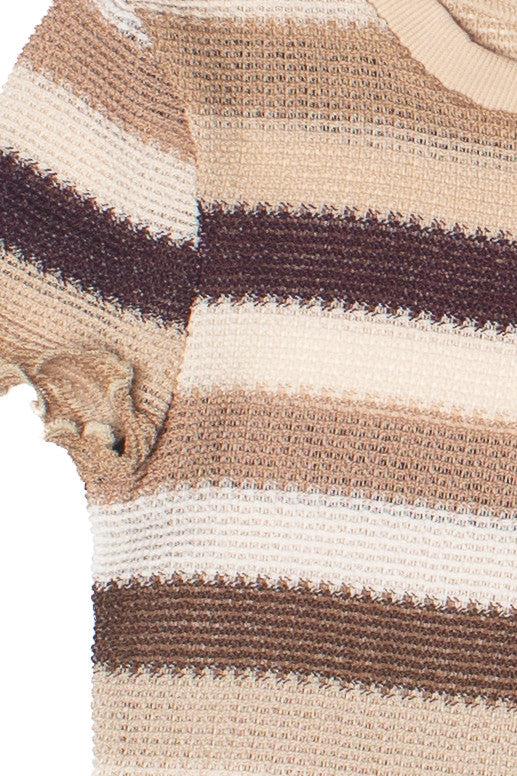 Crochet Stripe Lettuce Edge Tee Product Image