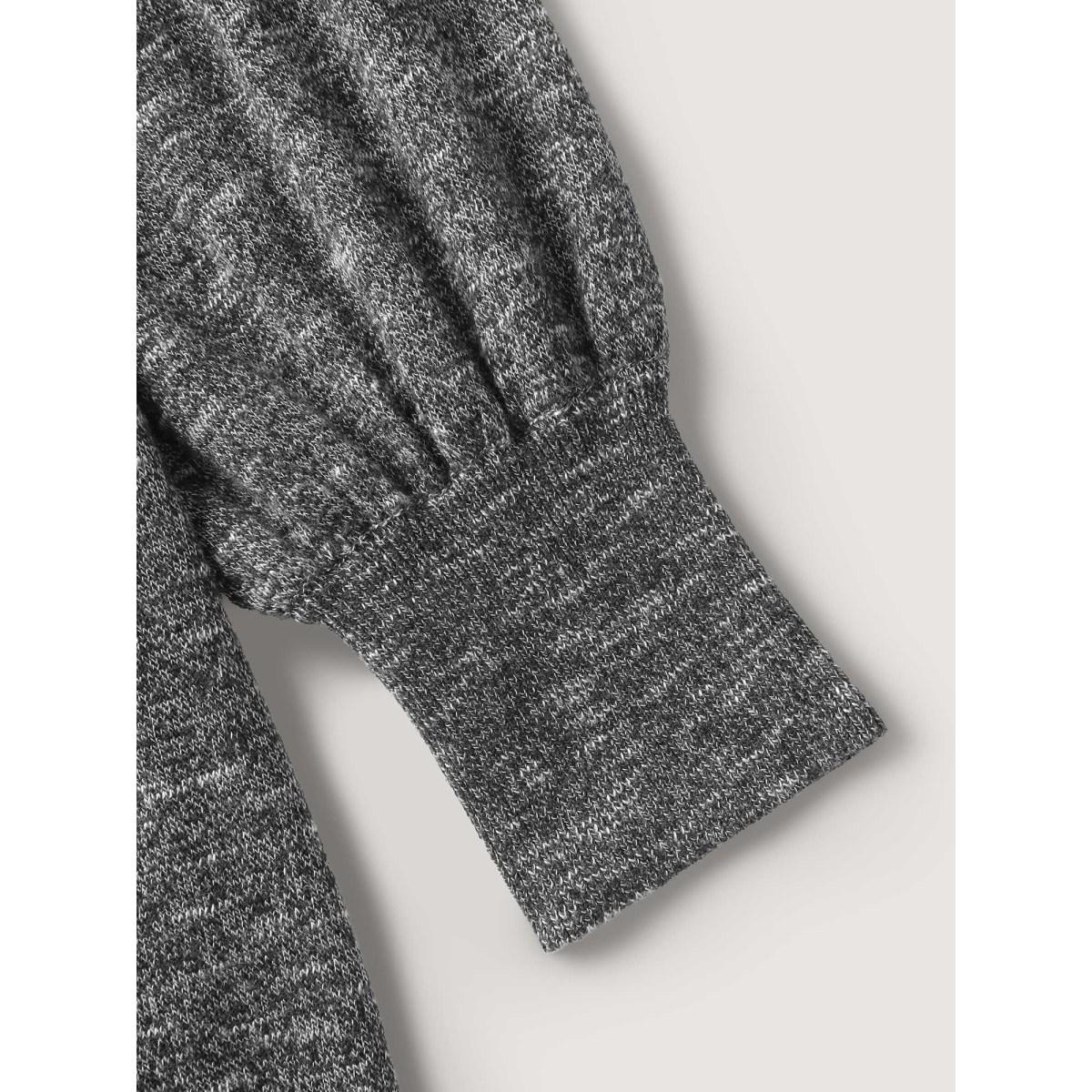 Plus Size Hooded Heather Curvy Hem Lightweight Knit Cardigan DimGray Women Leisure Loose Long Sleeve Casual Cardigans BloomChic 18-20/2X Product Image