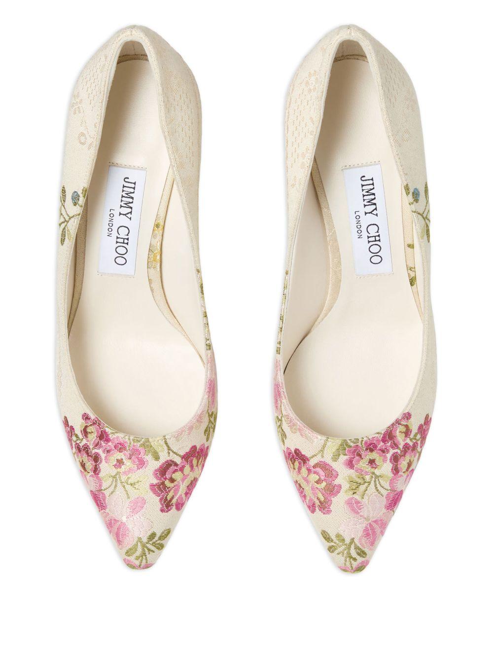 85mm Romy floral-embroidered pumps Product Image
