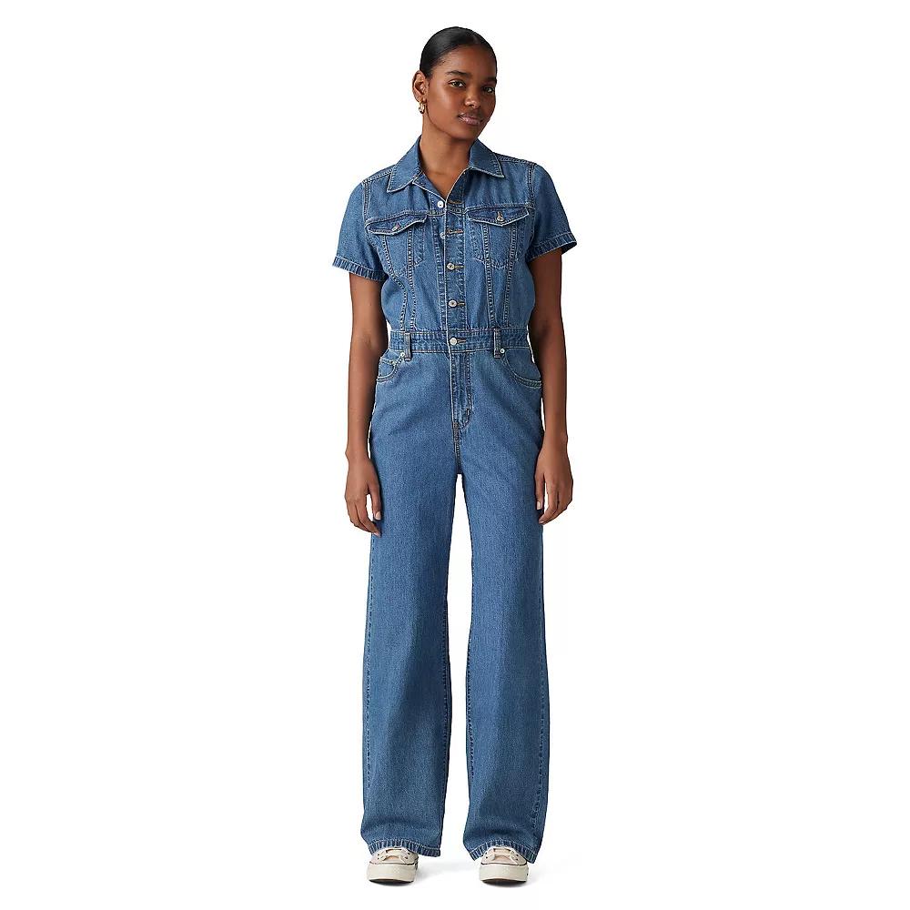 Women's Levi's® Type III Denim Jumpsuit, Size: Medium, Blue Joke Product Image