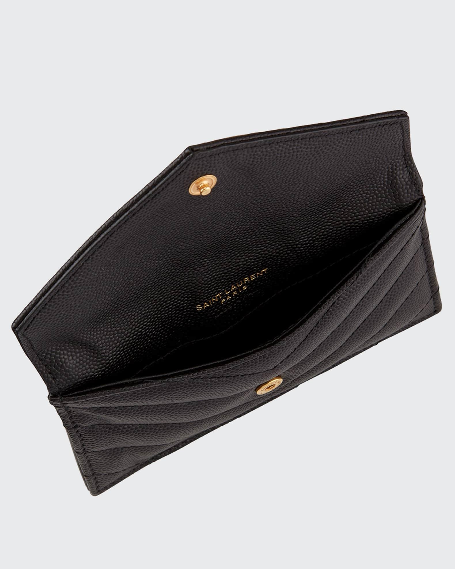 YSL Monogram Ziptop Flap Card Case in Grained Leather Product Image