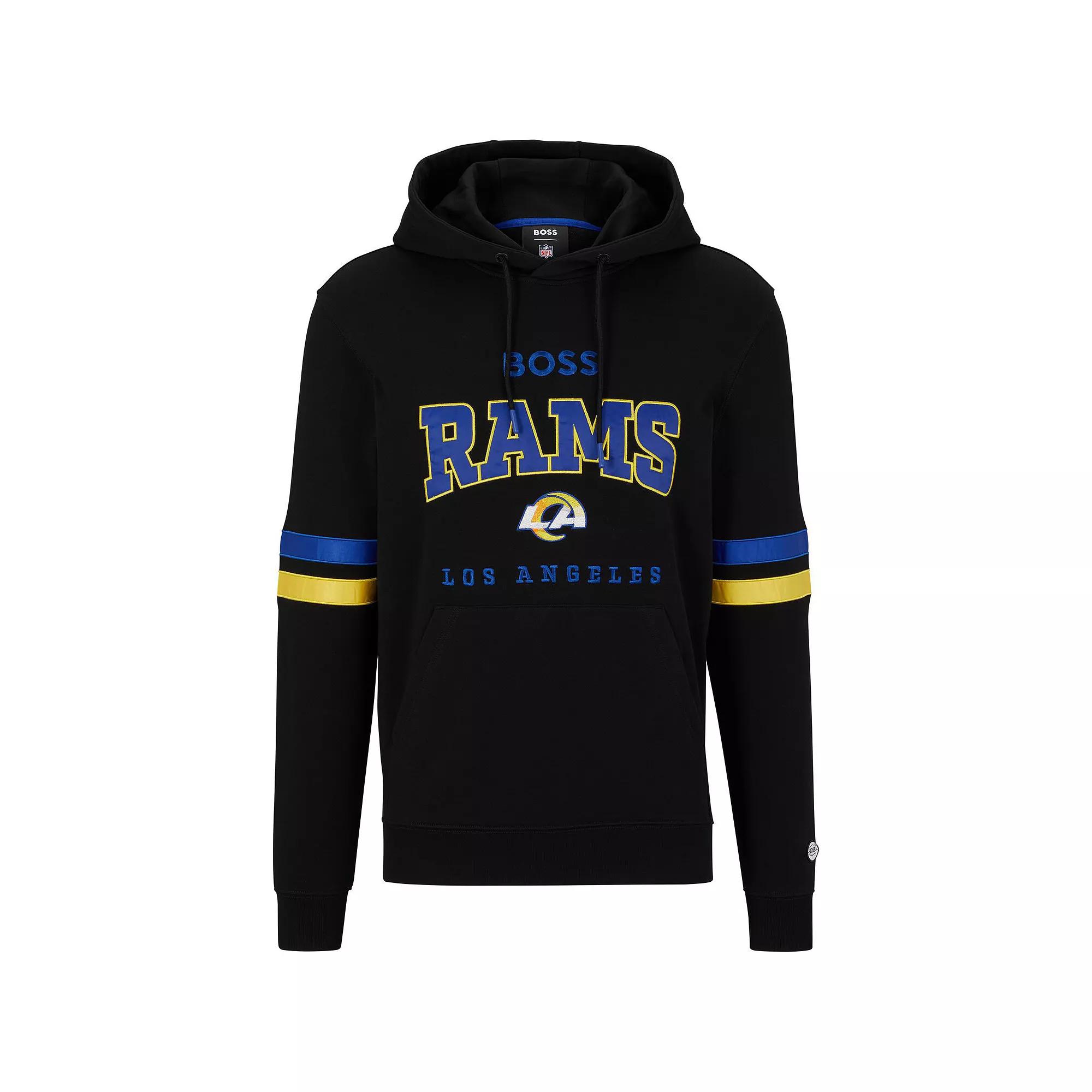 Men's BOSS X NFL Black/Royal Los Angeles Rams Touchdown Pullover Hoodie,  Product Image