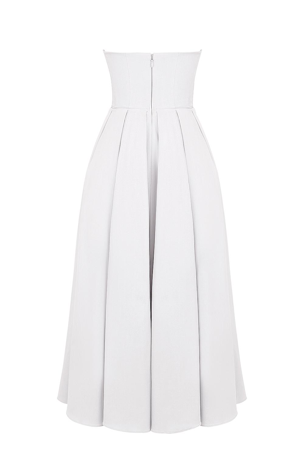 Audrey  white strapless midi sundress Product Image