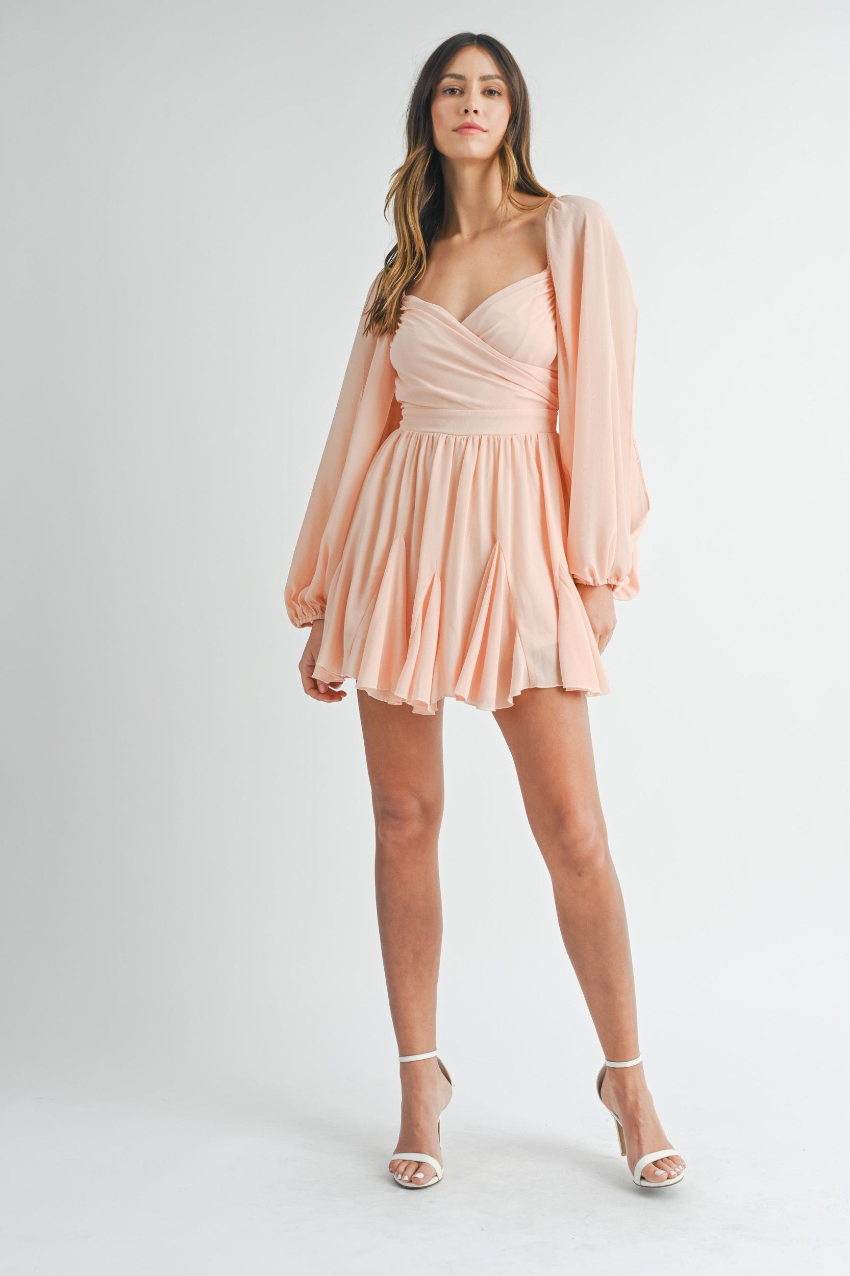 Back Lace Up Ruffle Mini Dress Product Image