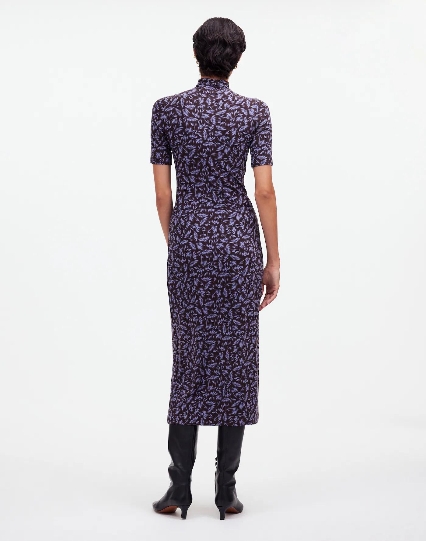 Drapey Pull-on Midi Skirt in Floral Product Image