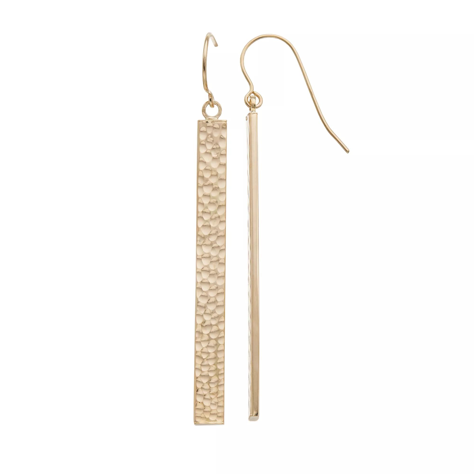 Au Naturale 14k Gold Drop Bar Earrings, Women's, Yellow Product Image