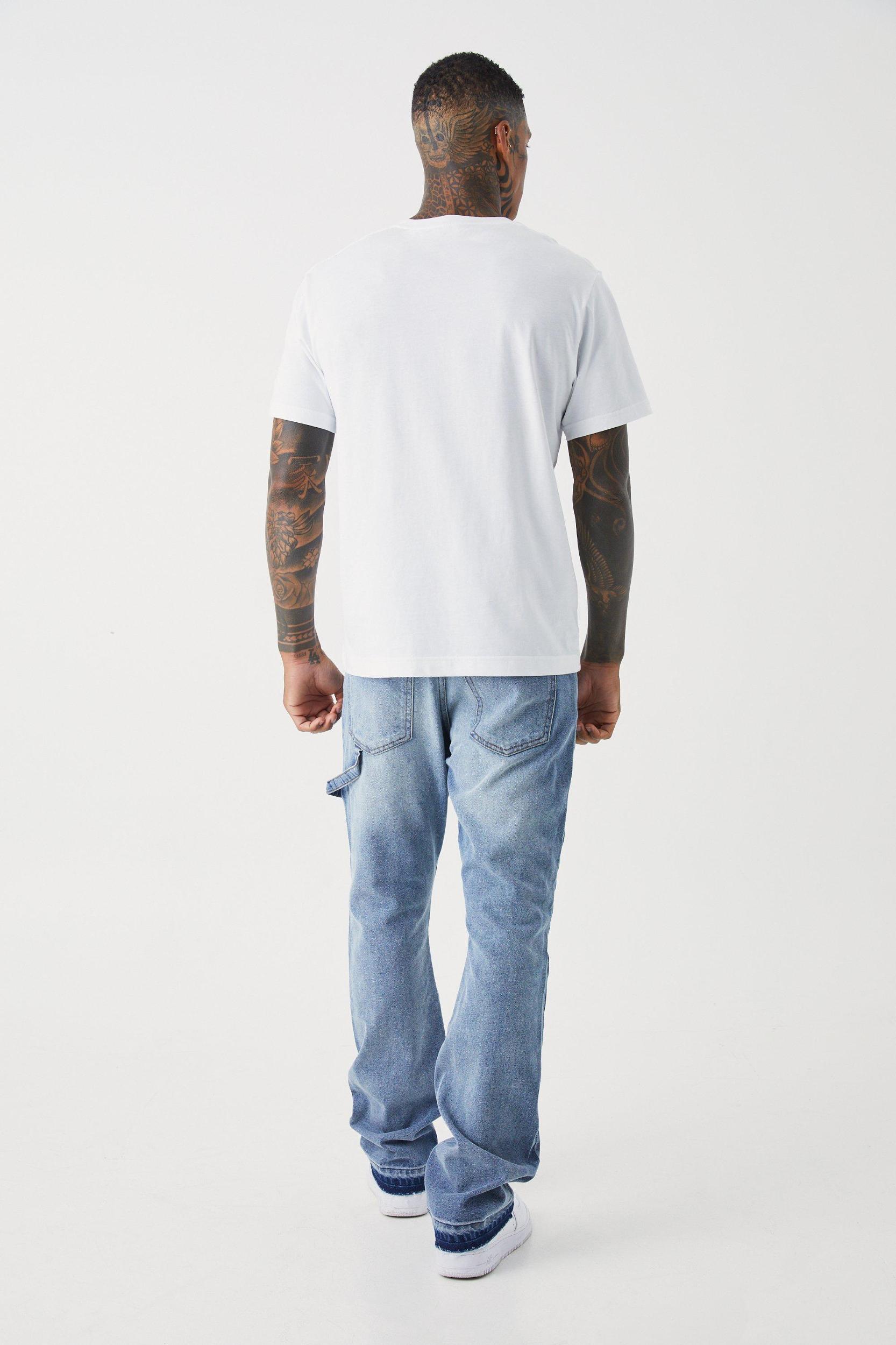 Slim Rigid Flare Carpenter Jeans | boohooMAN USA Product Image