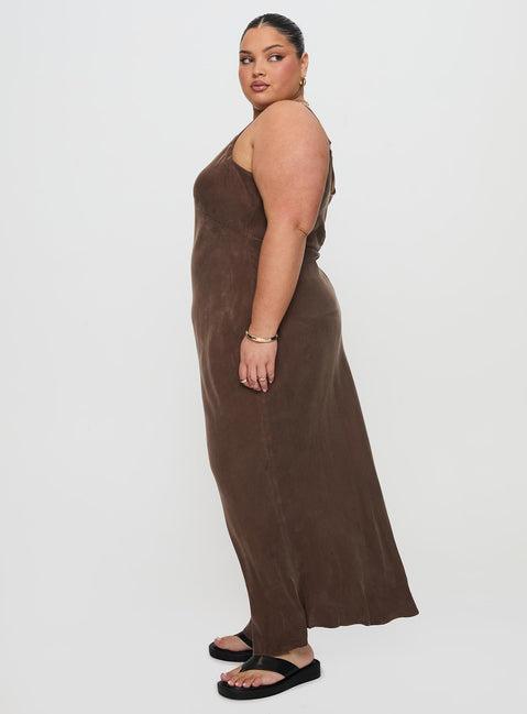 Laurette Maxi Dress Brown Curve Product Image