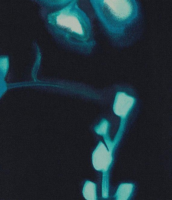 Calvin Klein V-Neck Short Sleeve Stretch Print Knit Top Product Image