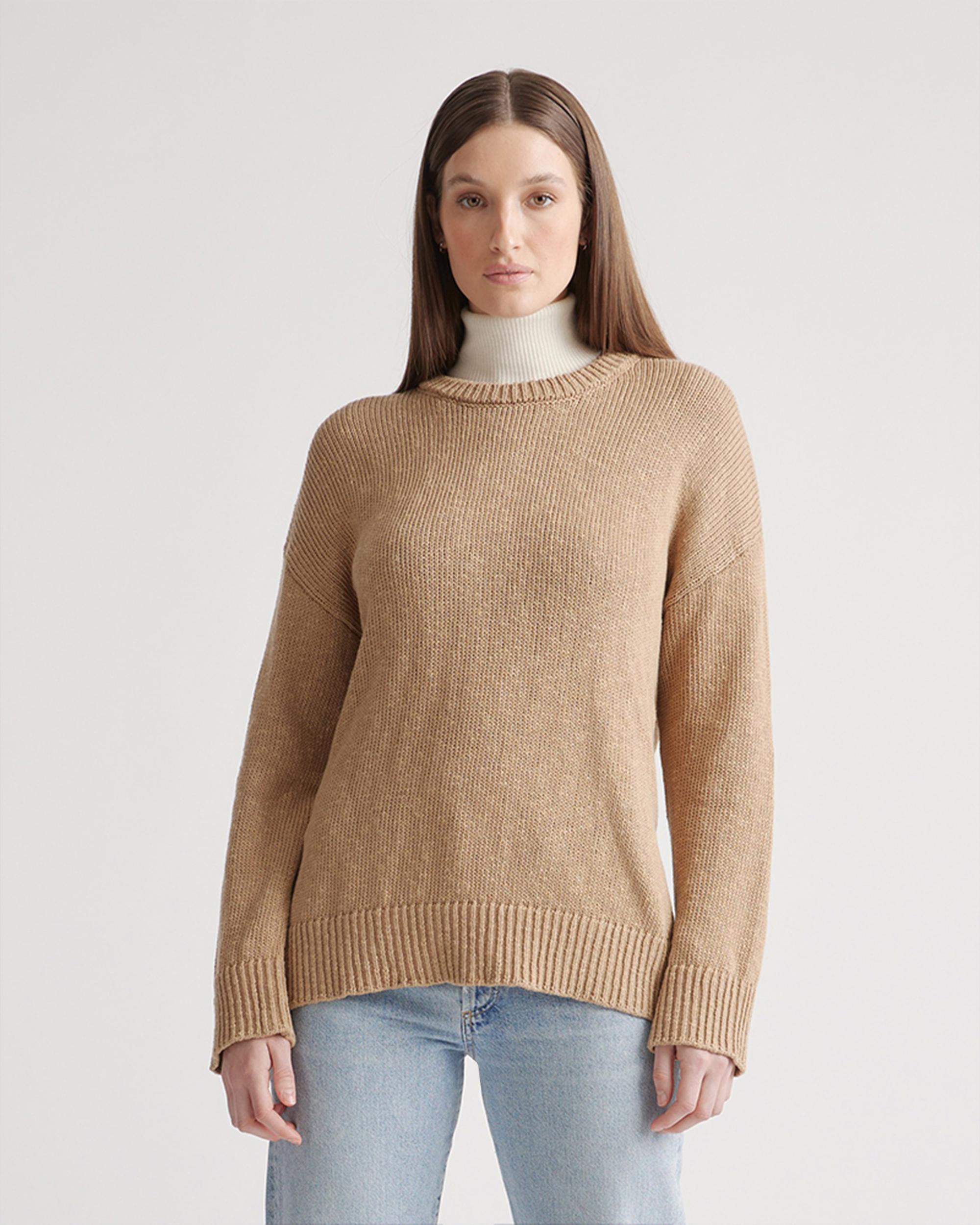 Quince | Women's Cotton Linen OverSized Crew Sweater Product Image