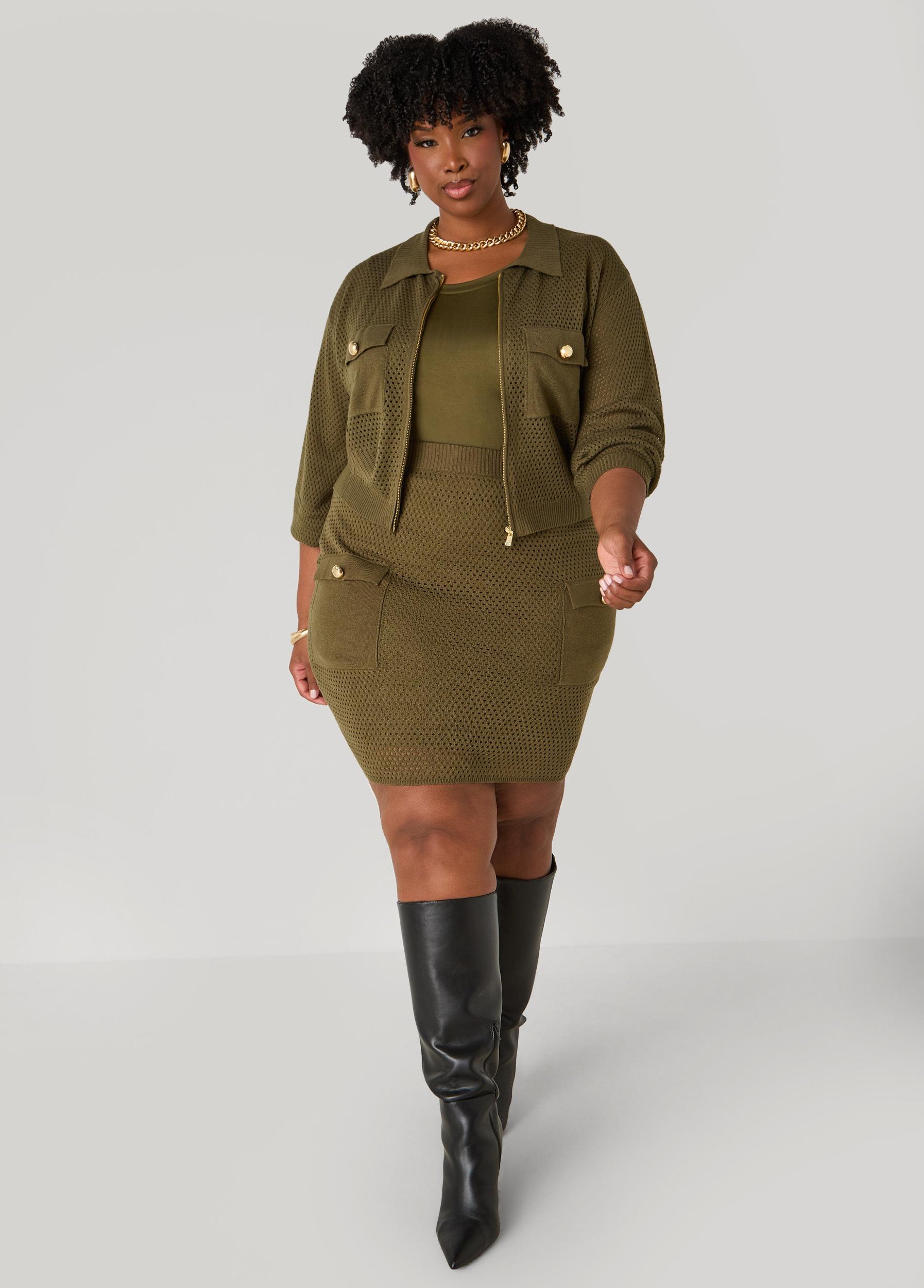 Plus Size Crochet Mini Skirt Ashley Stewart Product Image