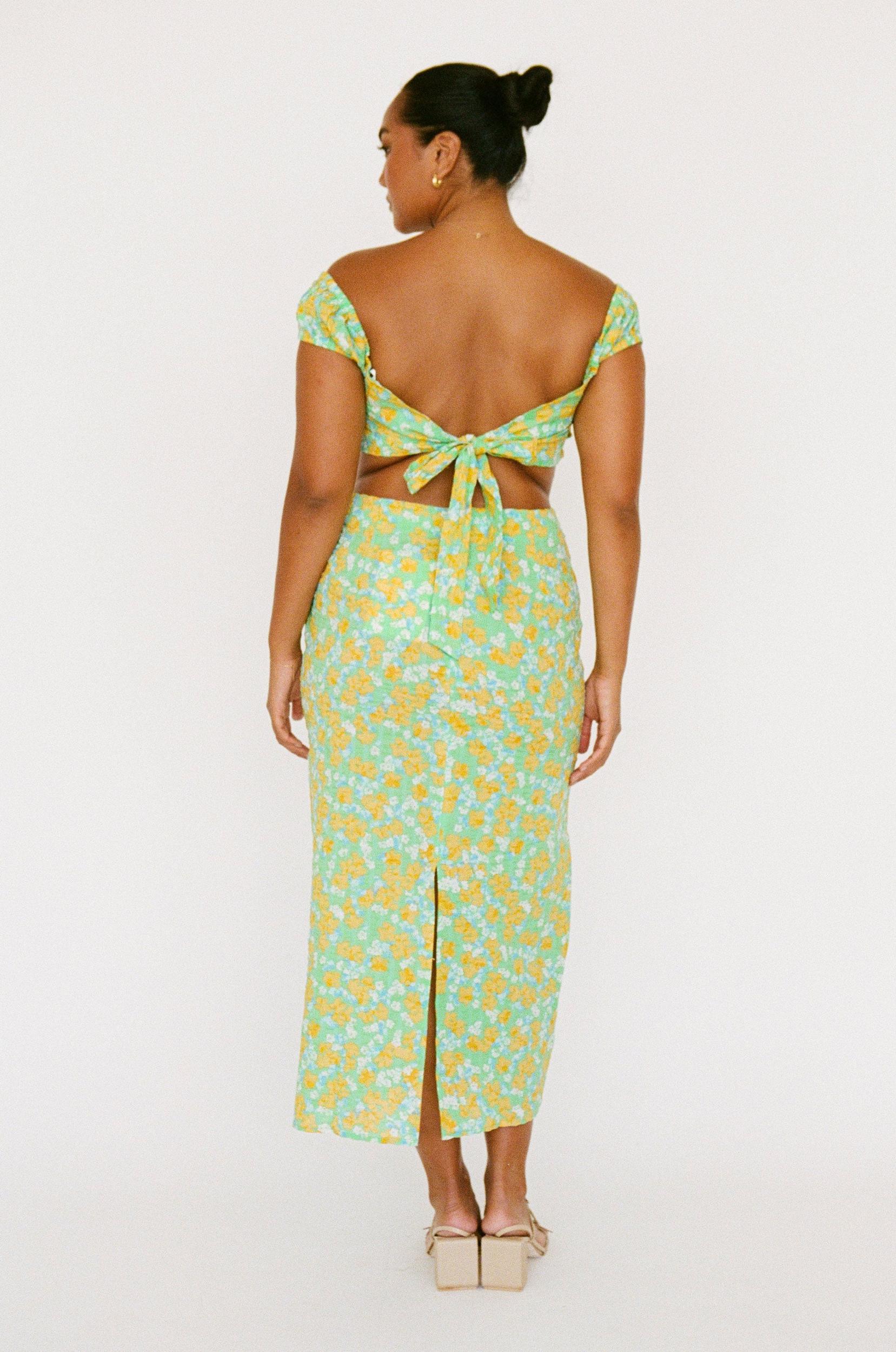 Brielle Midi Skirt - Green Product Image