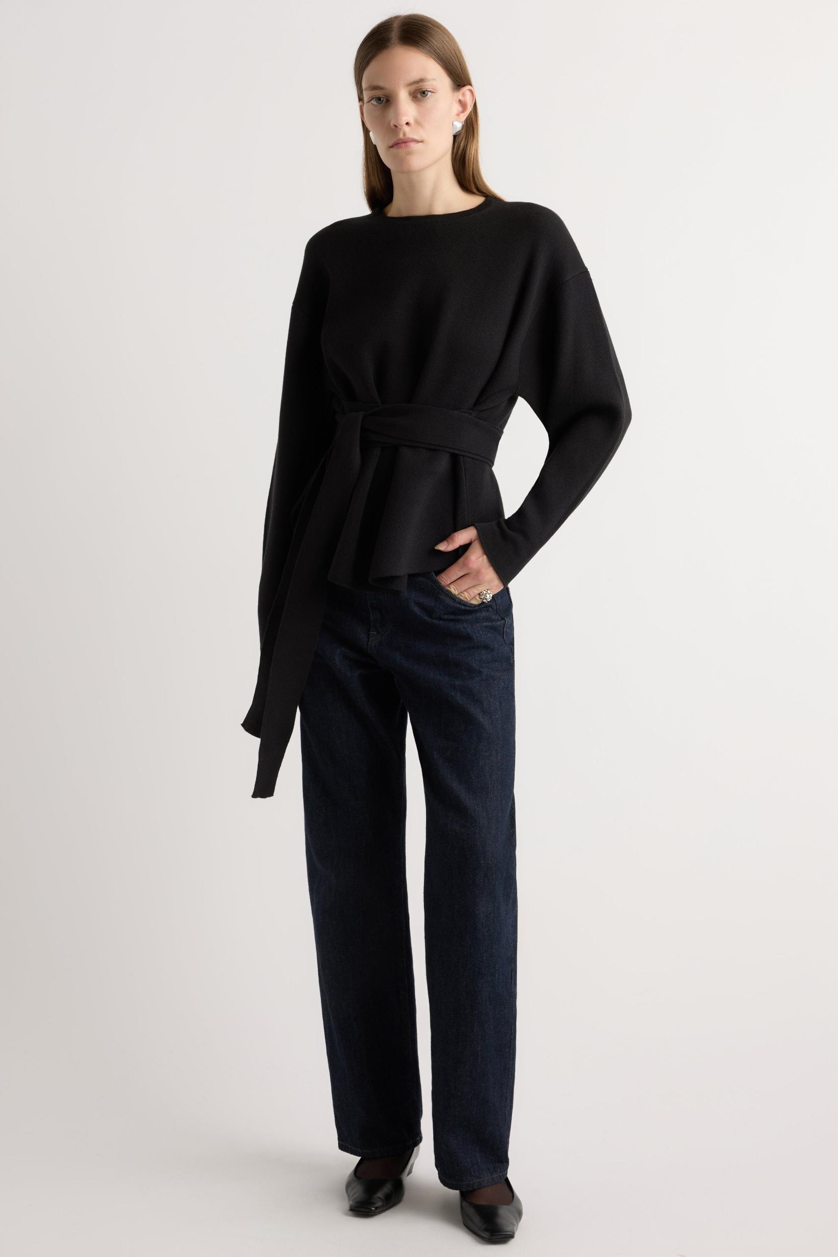 Nara Tie-Front Knit Sweater Product Image